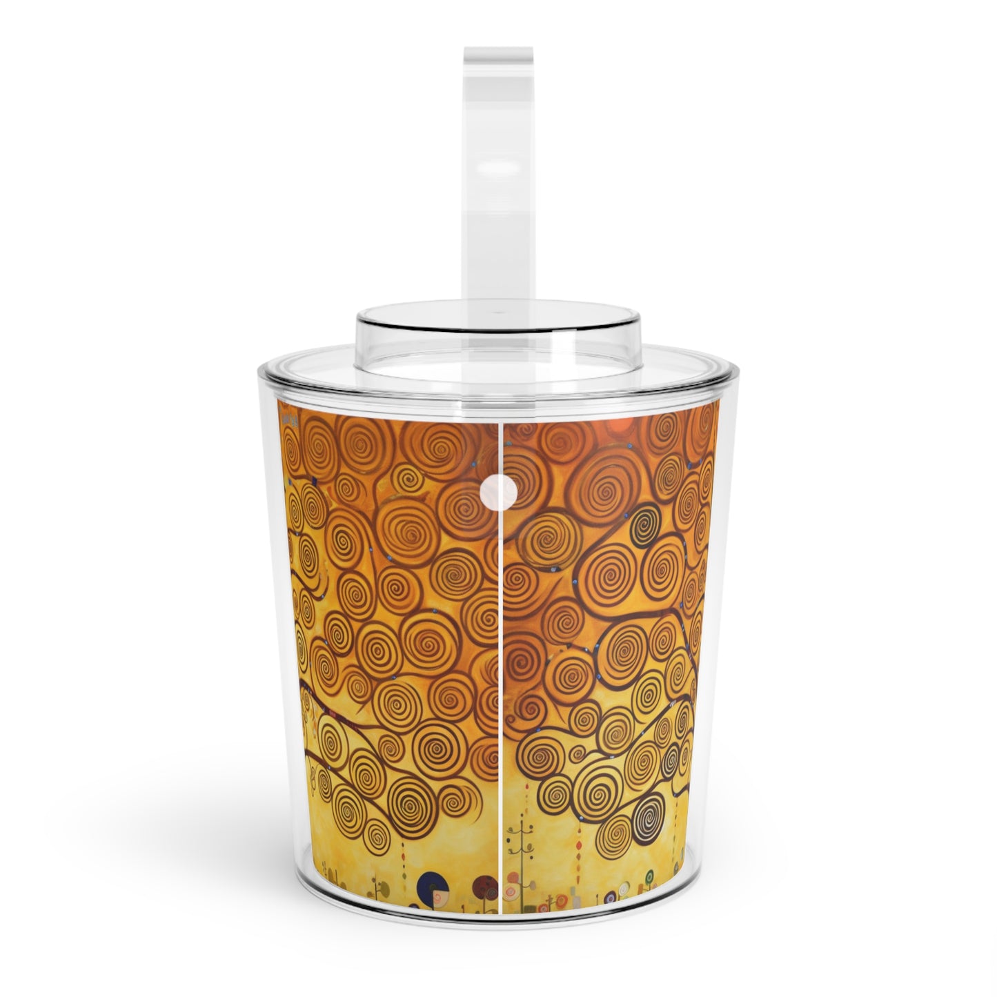 Symbolic Harmony: Gustav Klimt Tree of Life Ice Bucket with Tongs, Embrace Artistic Elegance