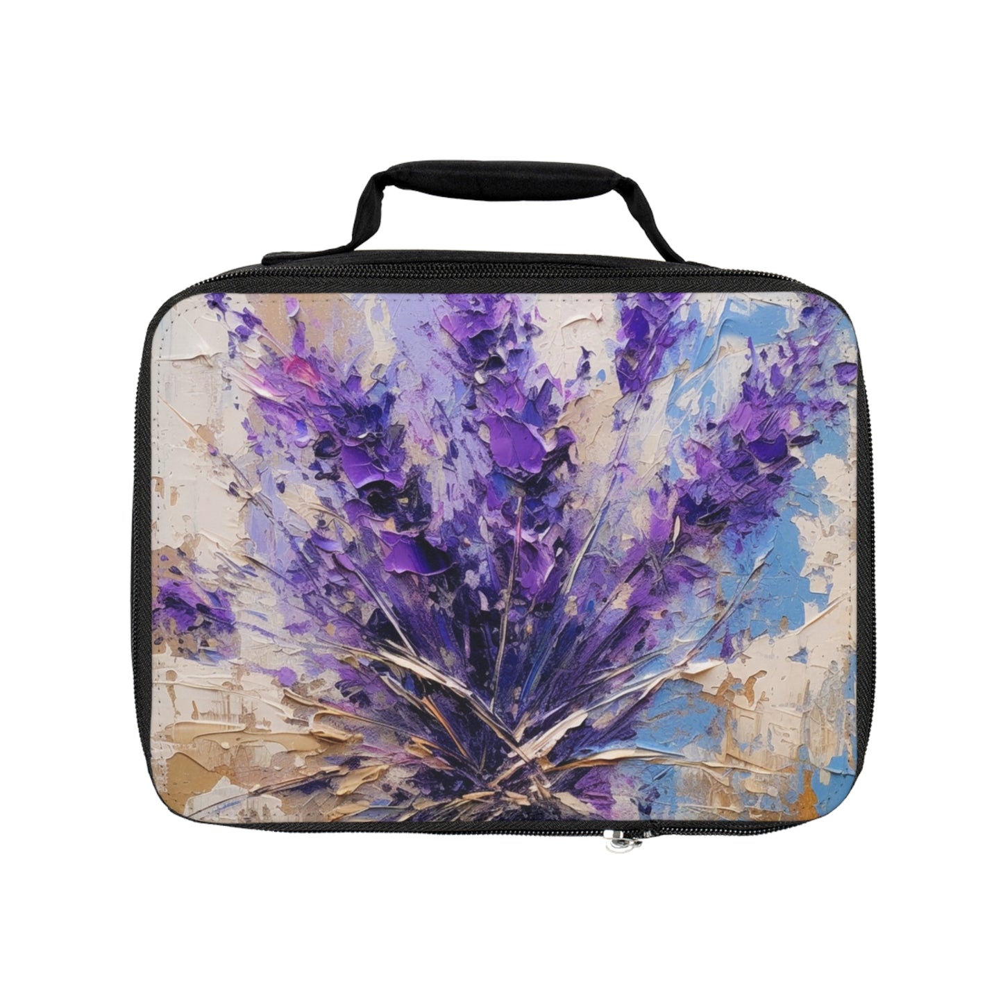 Vibrant Lavender Art on Lunch Bag: A Floral Delight for Your Senses