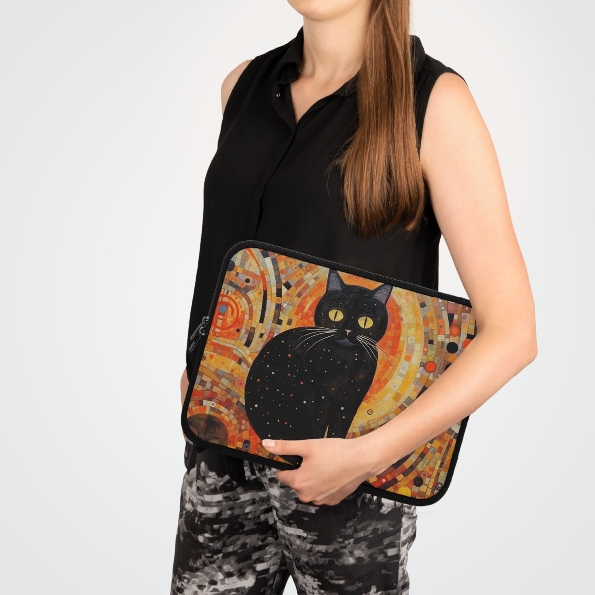 Artistic Cats Laptop Sleeve: A Stylish Tribute to Gustav Klimt's Feline Inspirations