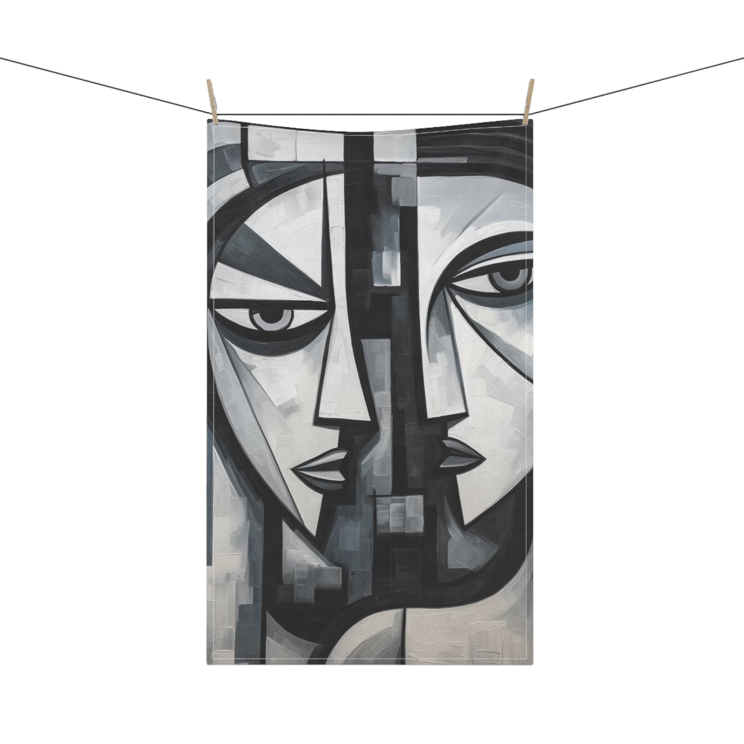 Cubist Paintings Kitchen Towel: Captivating Brush Strokes
