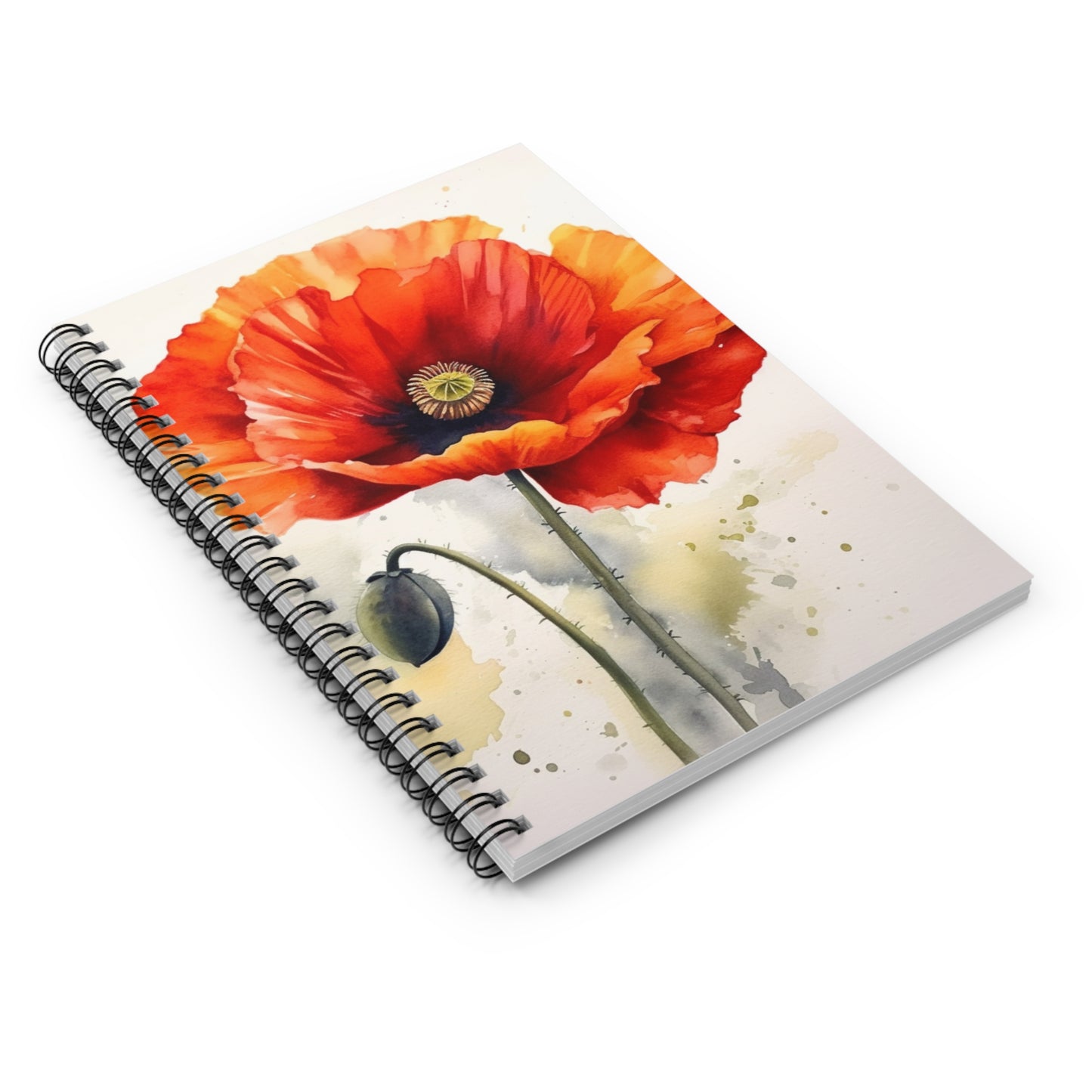 Stunning Poppy Flower Watercolor Spiral Notebook: A Blossoming Experience