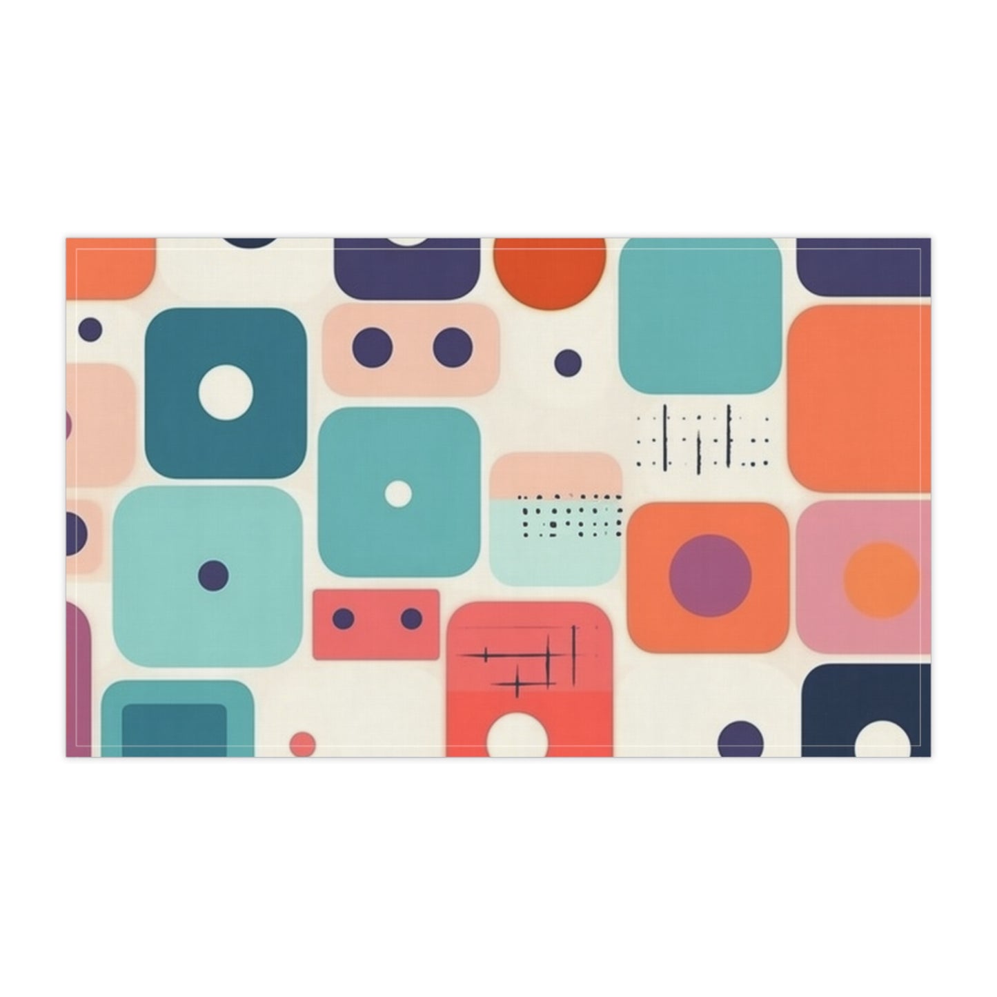 Retro Chic: Atomic Age-Inspired Kitchen Towel with Midcentury Modern Design and 1960s Fashion