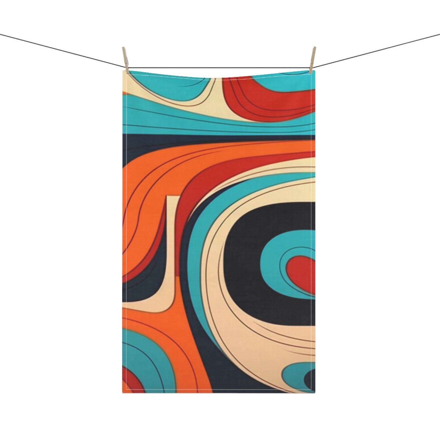 Midcentury Abstractions: Abstract-Inspired Kitchen Towel for Atomic Age Design