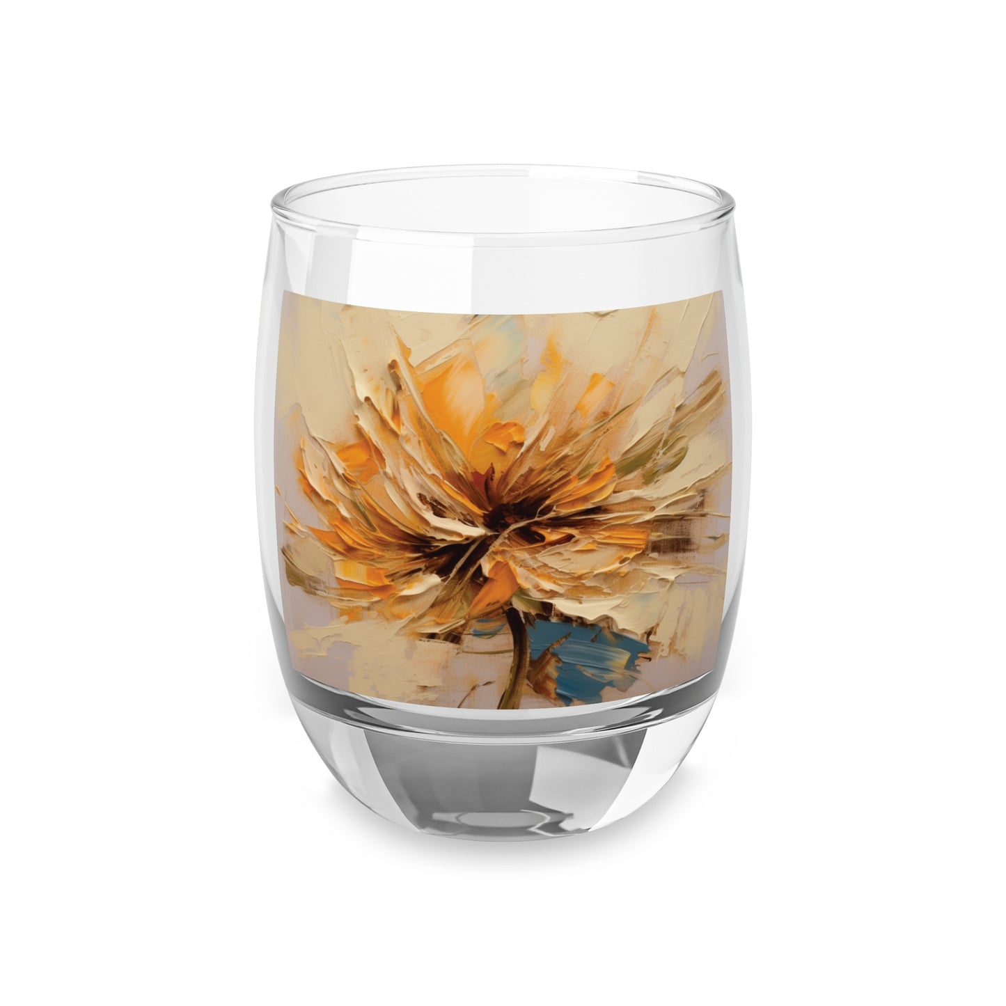 A Brush of Nature's Elegance: Whiskey Glass for Artistic Flower Lovers