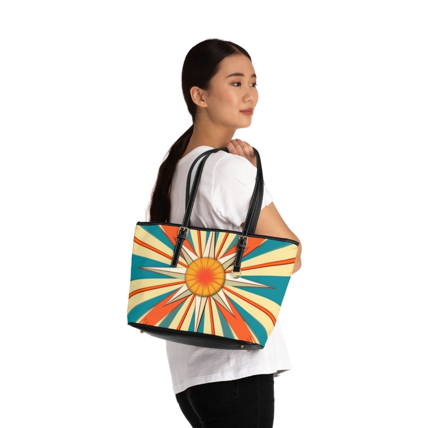 Minimalist Elegance: Contemporary Starburst Candy Colored PU Leather Shoulder Bag