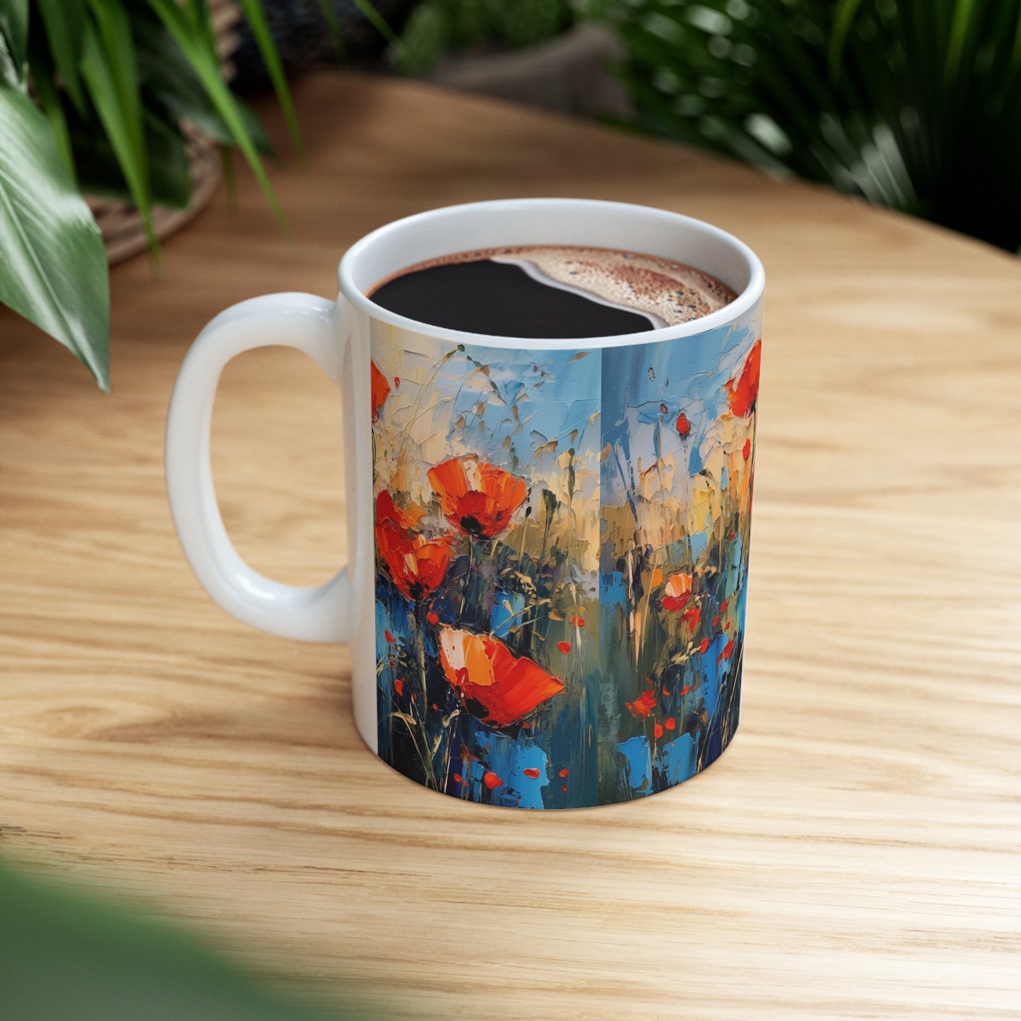 Poppy Dreams in Ceramic: A Serene Garden for Your Tea Time