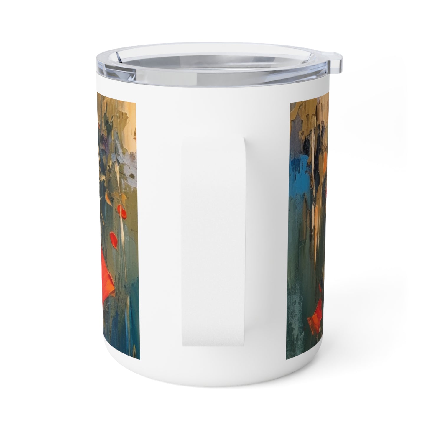 Insulated Coffee Mug Paradise: Abstract Poppy Artwork and Flower Drawings