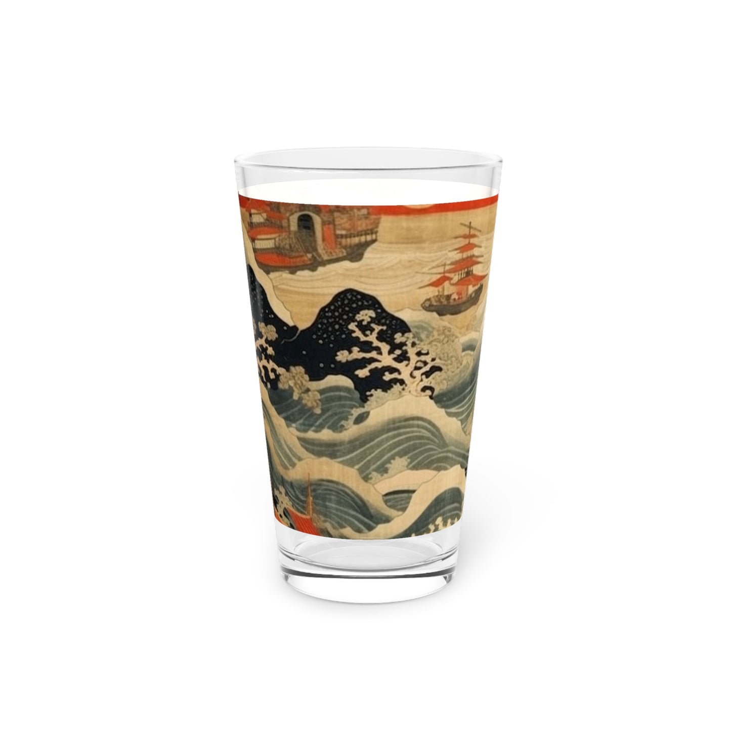 Artistic Fusion - Where Japanese Tapestry Meets the Perfect Pint Glass