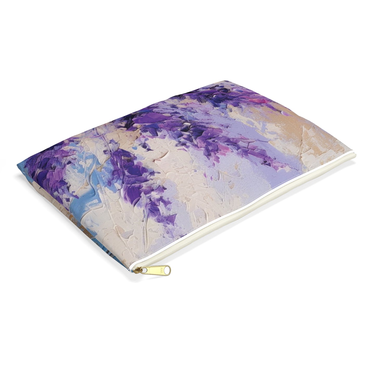 Vibrant Lavender Art on Accessory Pouch: A Floral Delight for Your Senses
