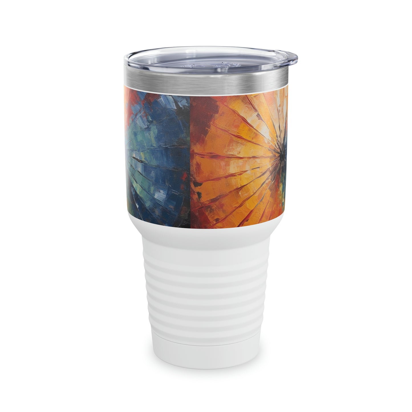Reflecting Creativity: Abstract Art Ringneck Tumbler, Japanese Umbrella Edition, A Canvas for Your Imagination