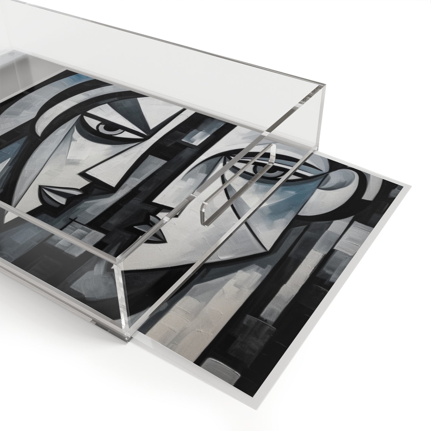 Cubist Paintings Acrylic Serving Tray: Captivating Brush Strokes