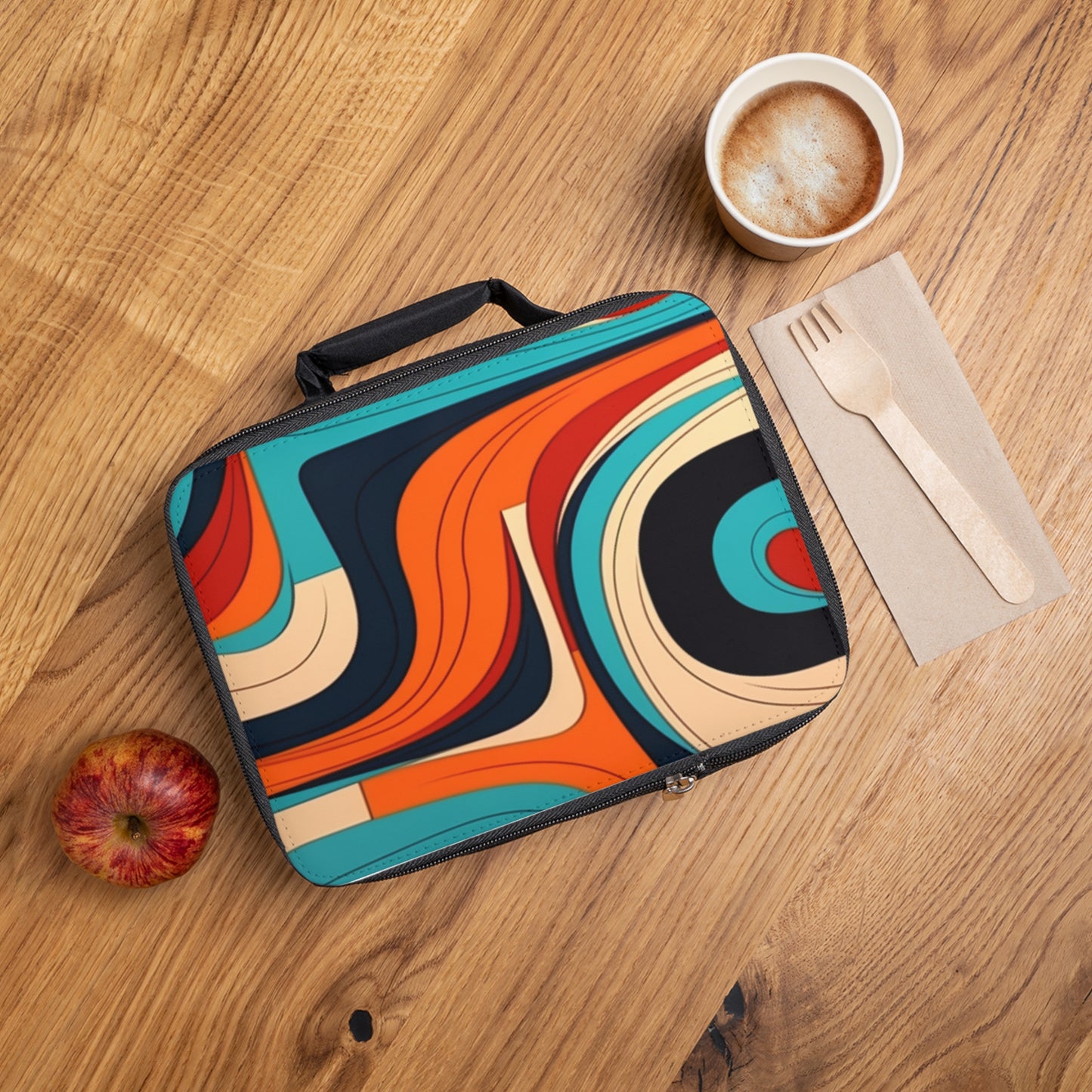 Midcentury Abstractions: Abstract-Inspired Lunch Bag for Atomic Age Design
