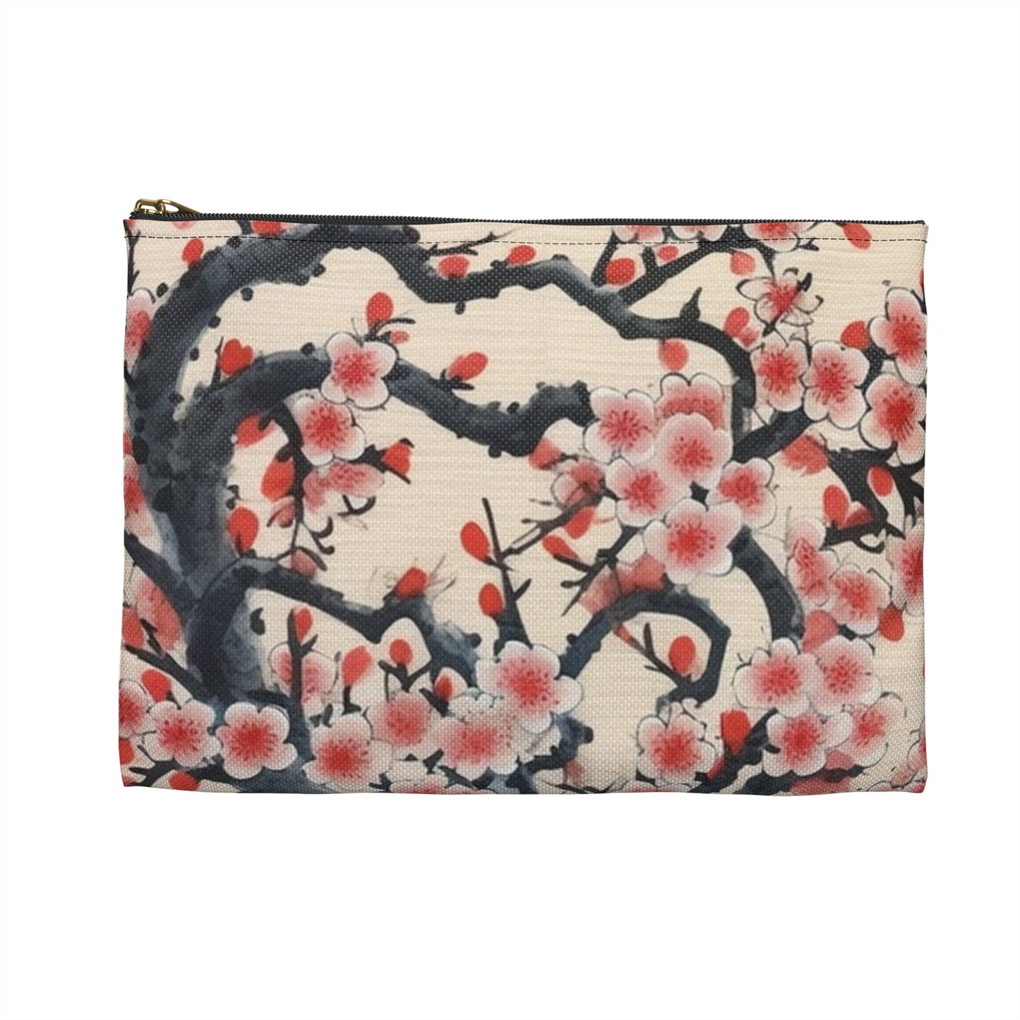 Enchanting Petal Symphony: Accessory Pouch Celebrating Cherry Blossom Tree Drawings