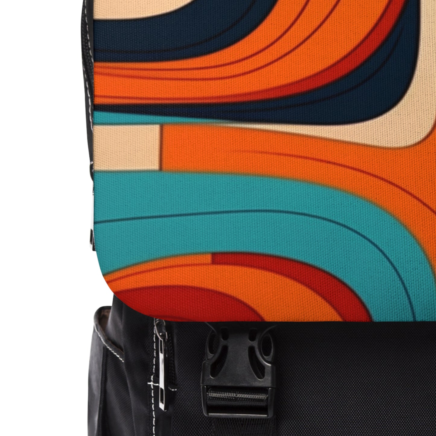 Midcentury Abstractions: Abstract-Inspired Unisex Casual Shoulder Backpack for Atomic Age Design