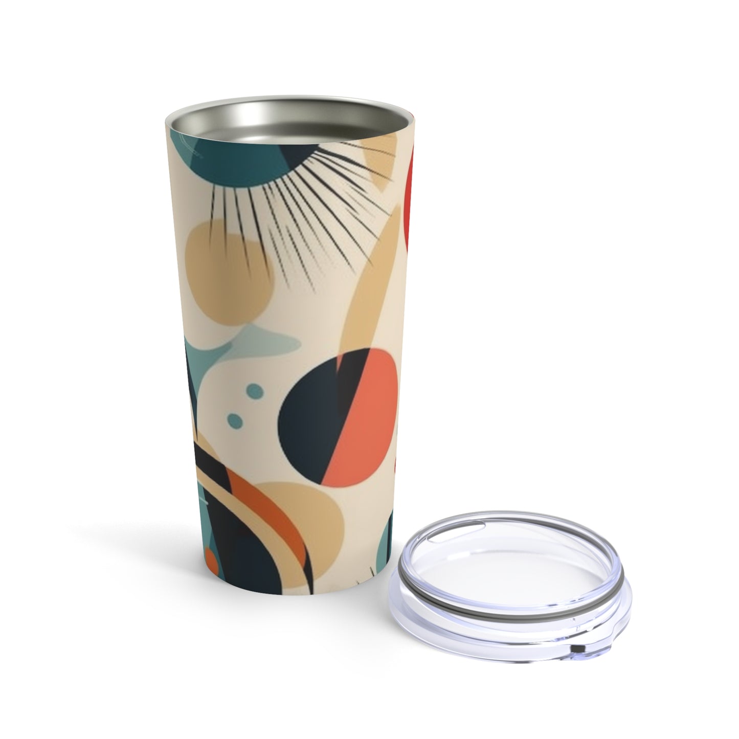 Abstract Elegance: Midcentury Modern Tumbler with Modern Abstract Art and Vintage Fashion