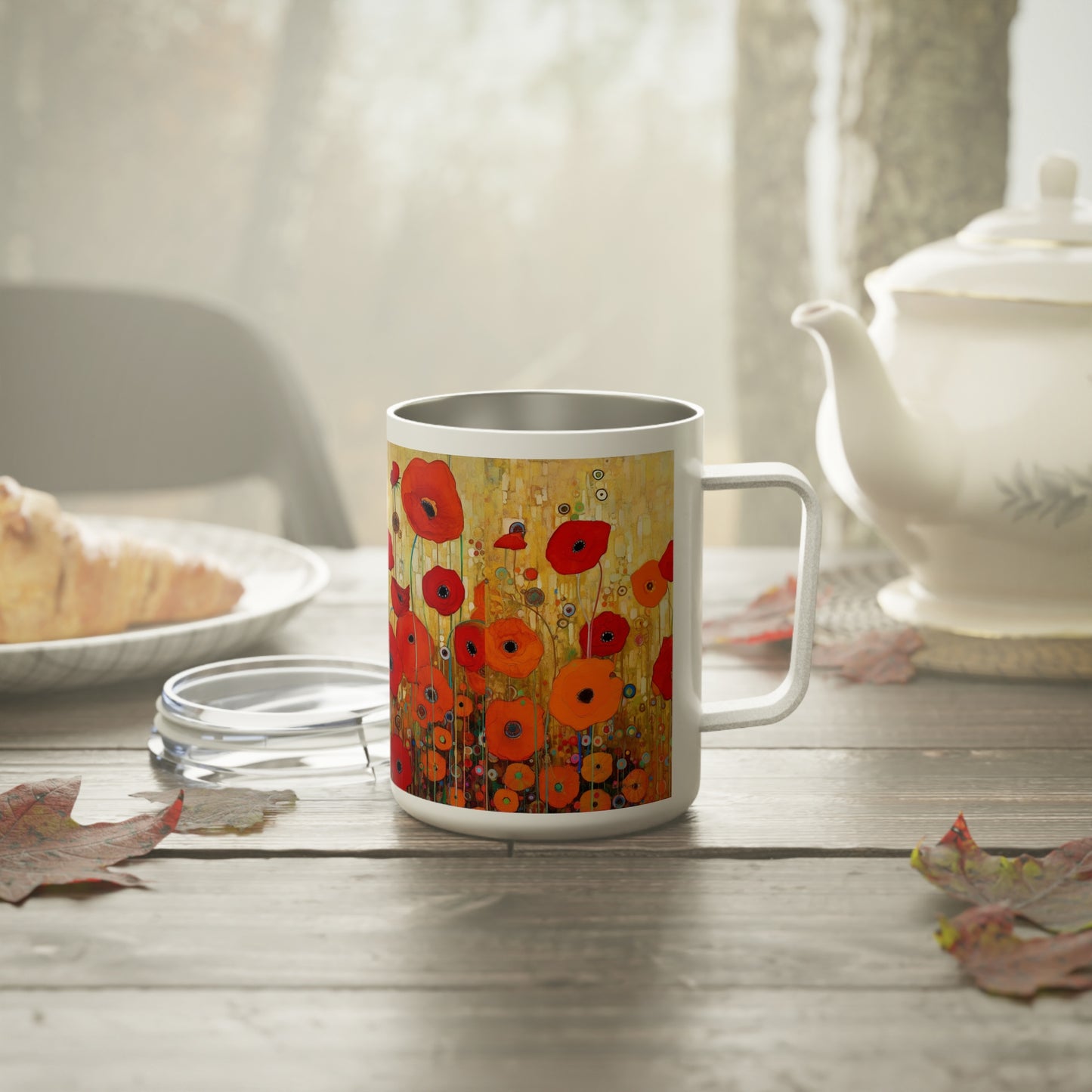 Vienna Secession Inspiration: Gustav Klimt Poppies Insulated Coffee Mug