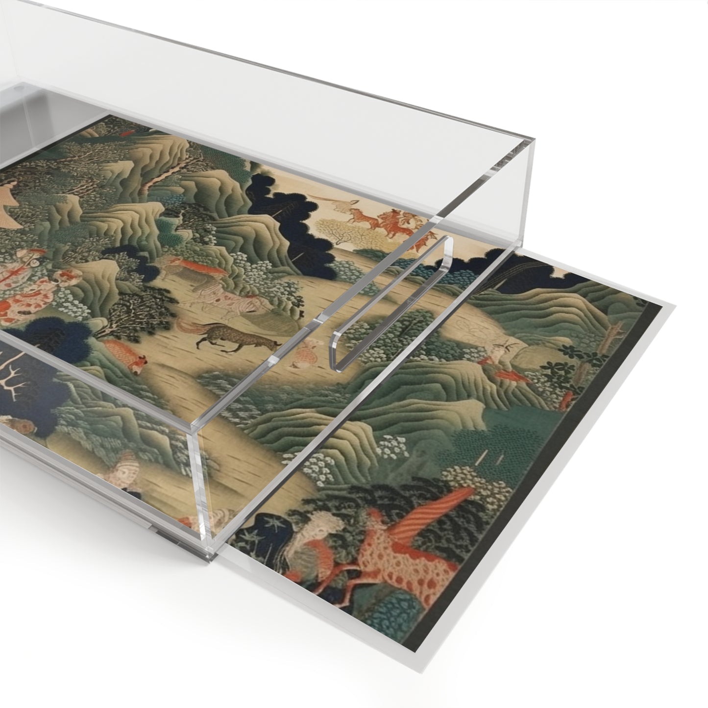 Japanese Tapestry Acrylic Serving Tray: Embrace the Artistic Splendor