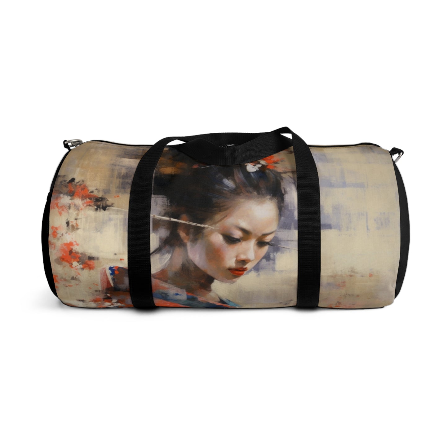 Japanese-Inspired Abstract Oil Painting Duffel Bag:Celebrating Geisha Beauty