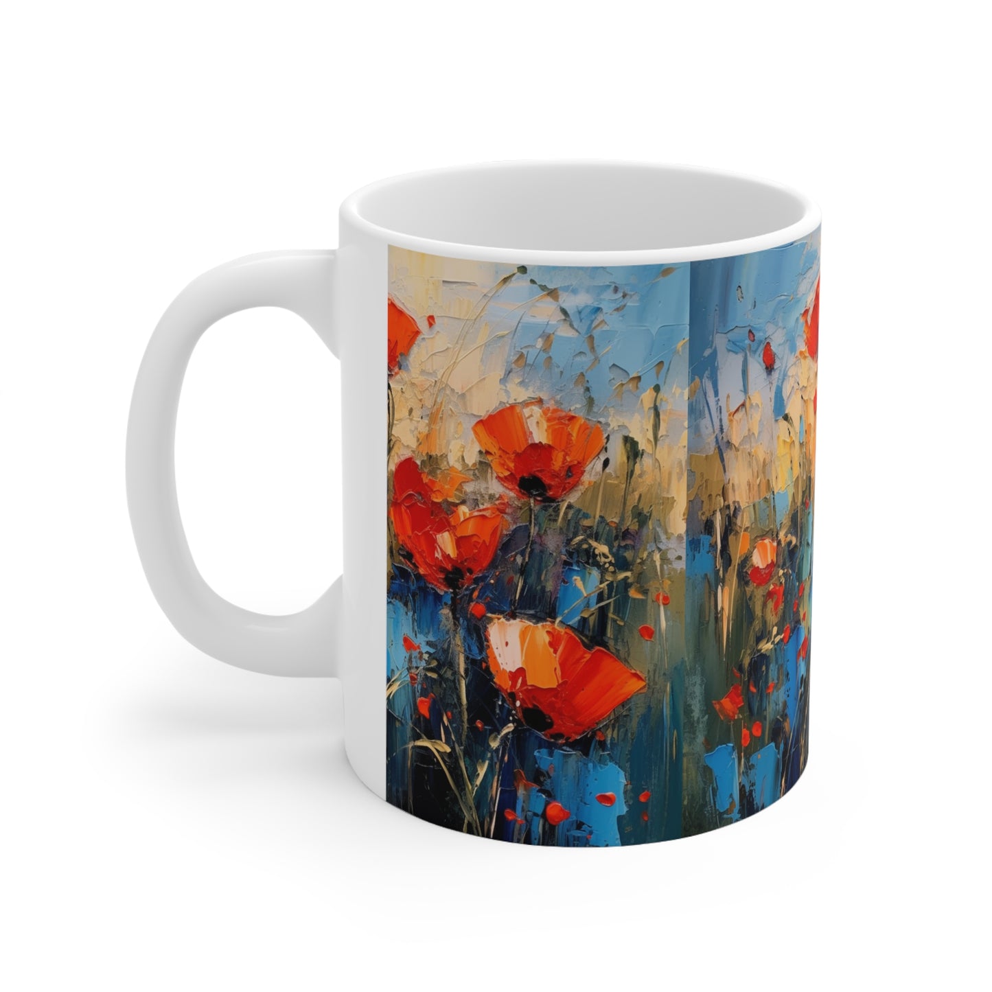 Poppy Dreams in Ceramic: A Serene Garden for Your Tea Time