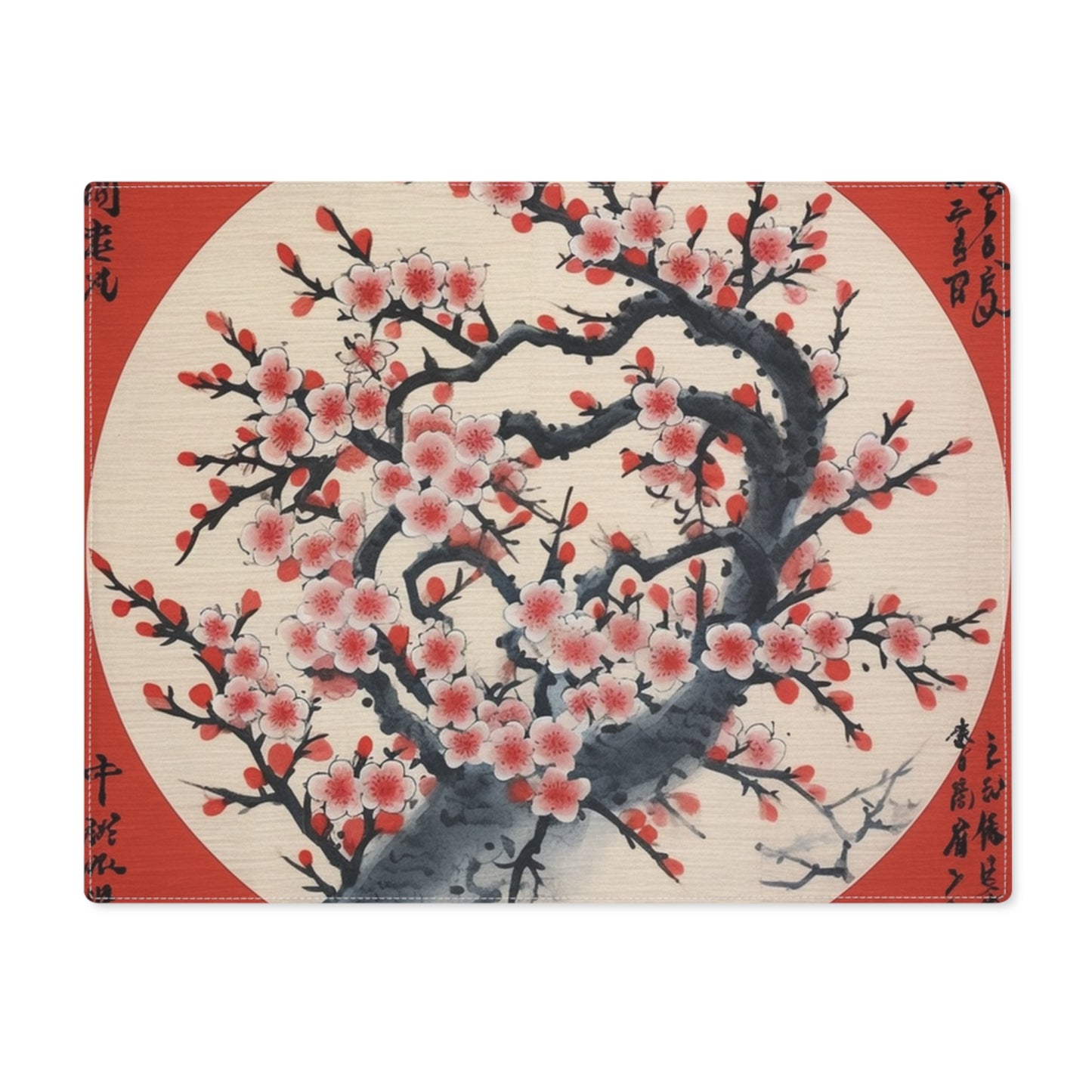 Enchanting Petal Symphony: Placemat Celebrating Cherry Blossom Tree Drawings