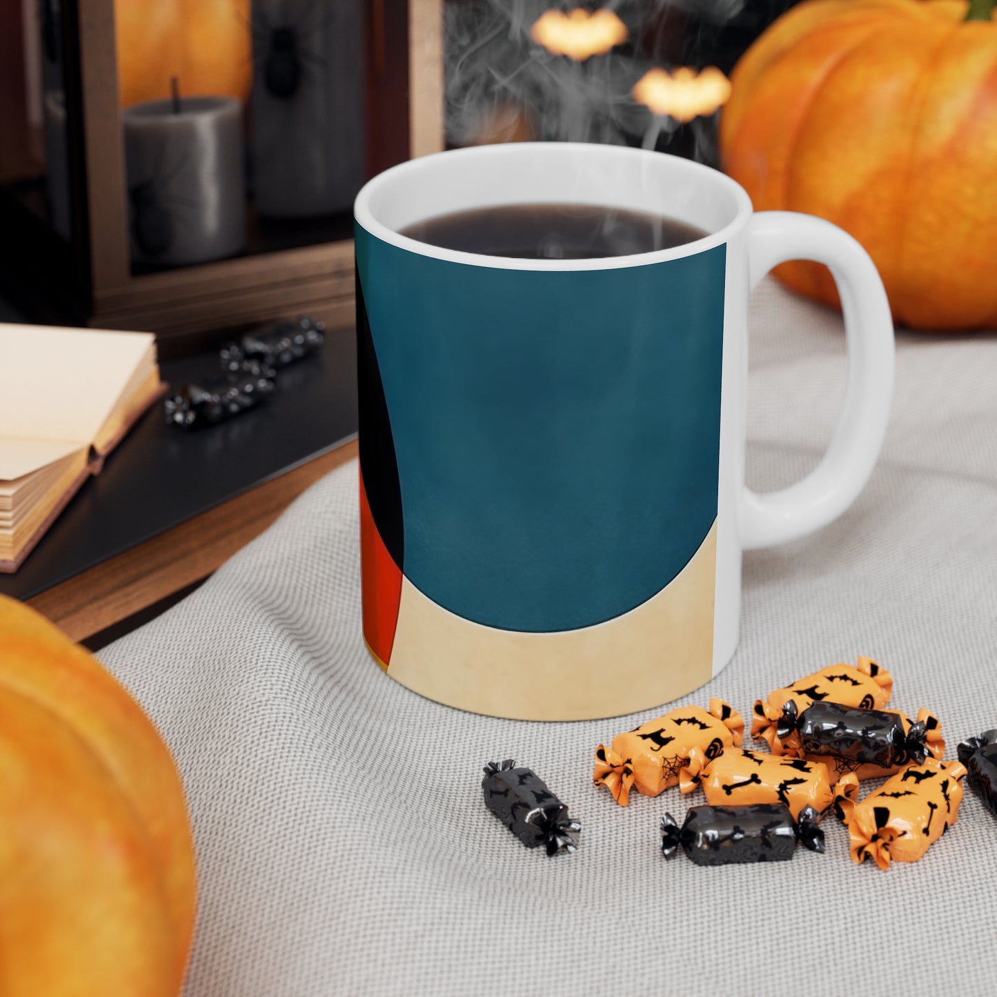 Sleek Geometric Style: Midcentury Modern Mug with Abstract Geometric Art