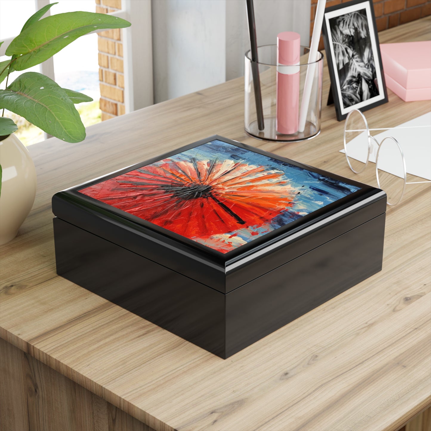Umbrella Painting Jewelry Box: Channel Your Inner Artist with Abstract Oil Paint