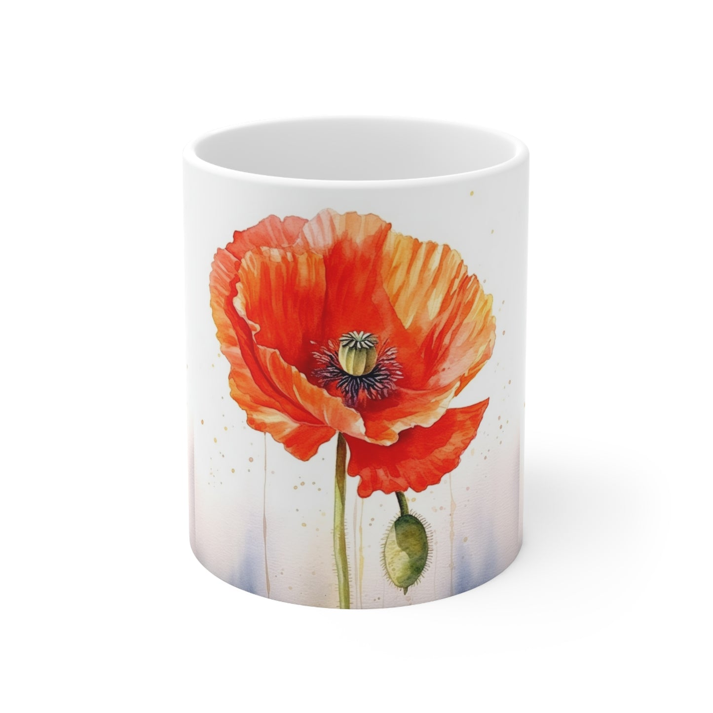 Indulge in Artistic Sips with Watercolor Flower Drawings Ceramic Mug