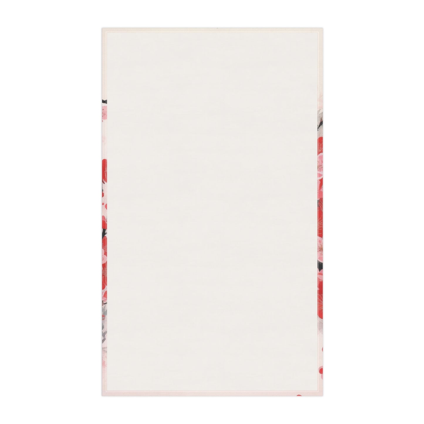 Cherry Blossom Delight: Kitchen Towel Adorned with Intricate Flower Drawings and Artistry