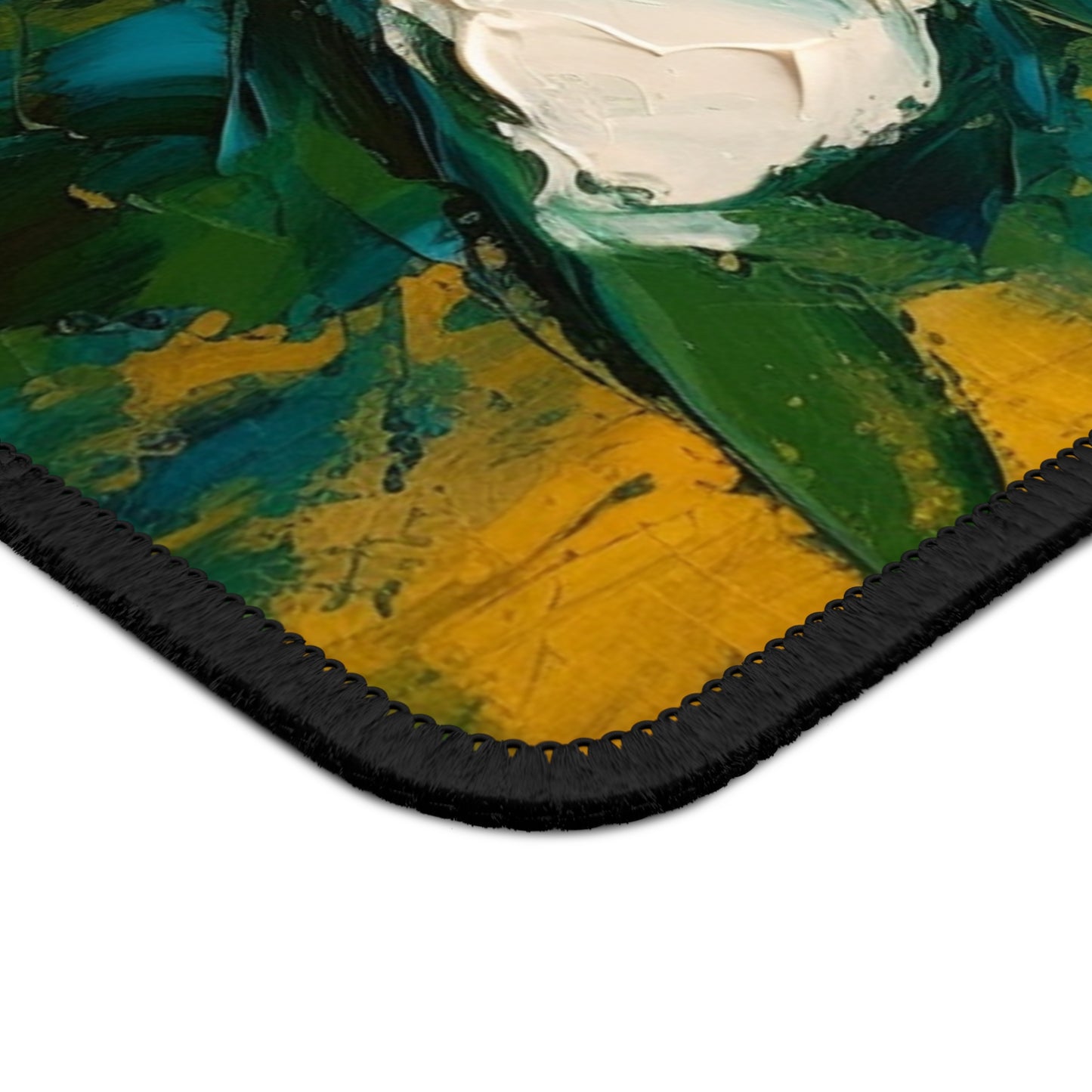 Floral Symphony: Gaming Mouse Pad featuring an Abstract Oil Painting of Jasmine