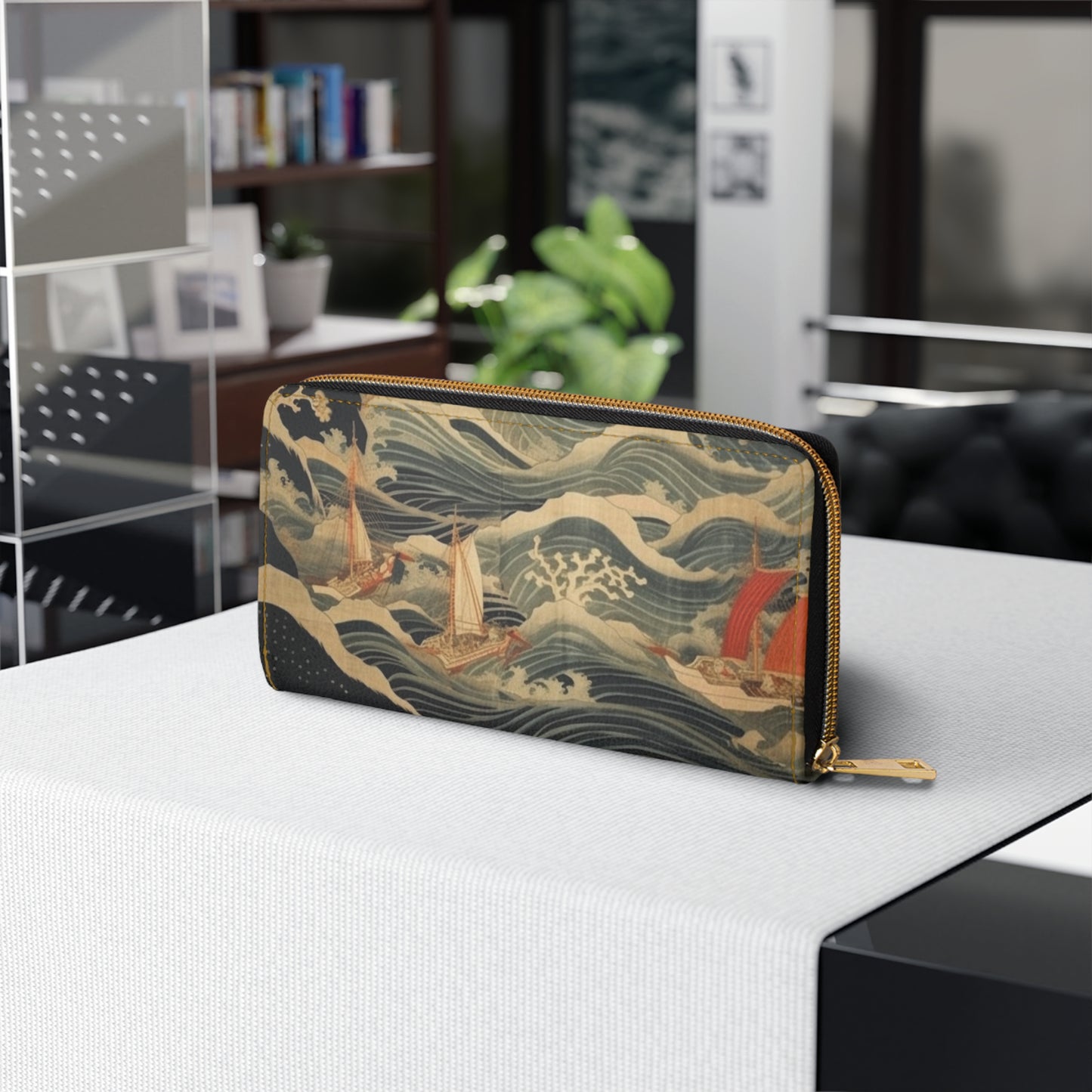 Artistic Fusion - Where Japanese Tapestry Meets the Perfect Zipper Wallet