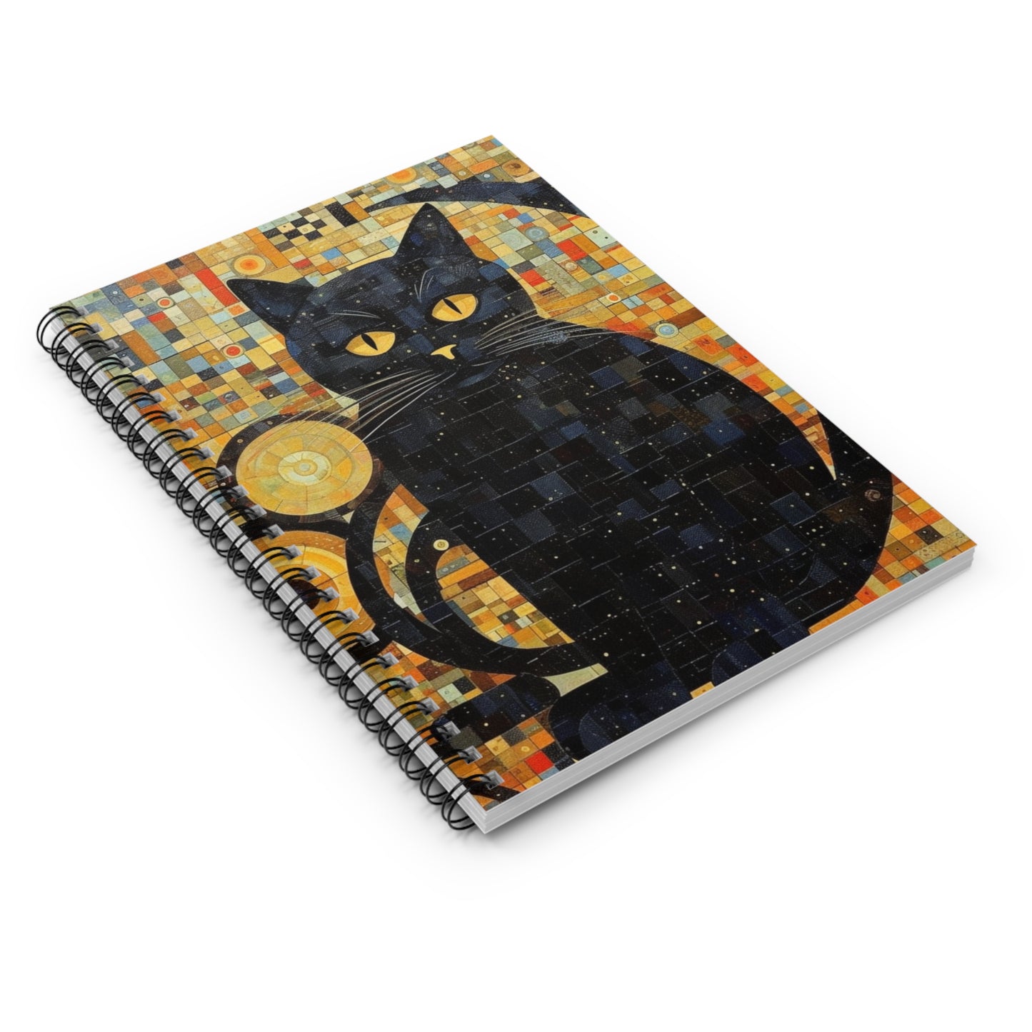 Gustav Klimt Cat Spiral Notebook: Embrace Feline Beauty and Artistic Splendor