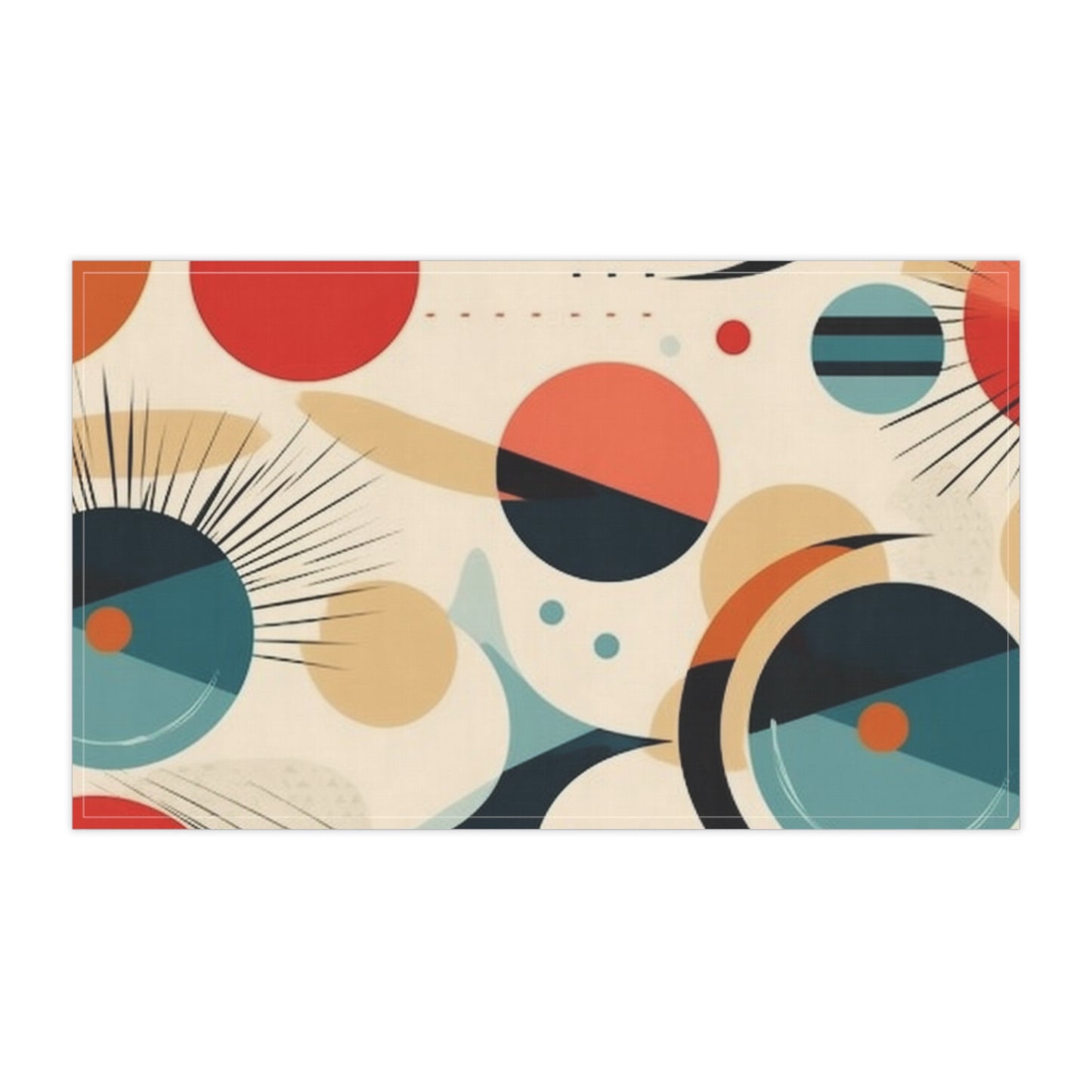 Abstract Elegance: Midcentury Modern Kitchen Towel with Modern Abstract Art and Vintage Fashion