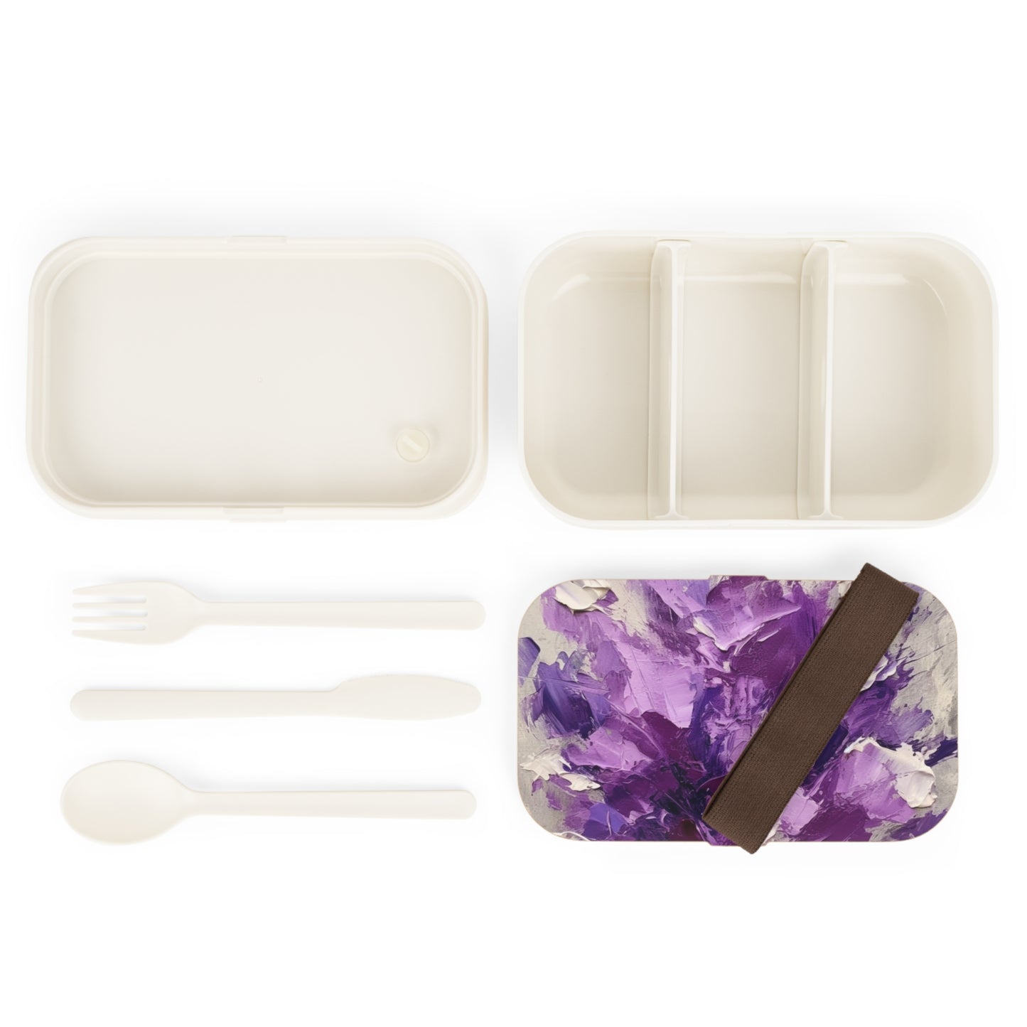 Bento Box with Serene Lavender Painting: Embrace the Tranquility