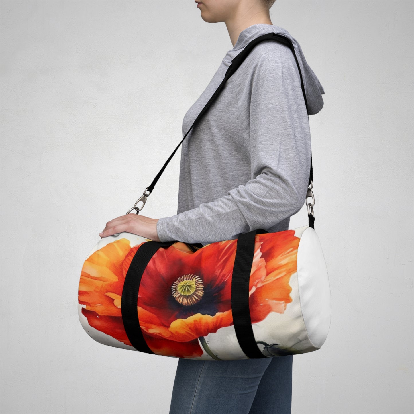 Stunning Poppy Flower Watercolor Duffel Bag: A Blossoming Experience