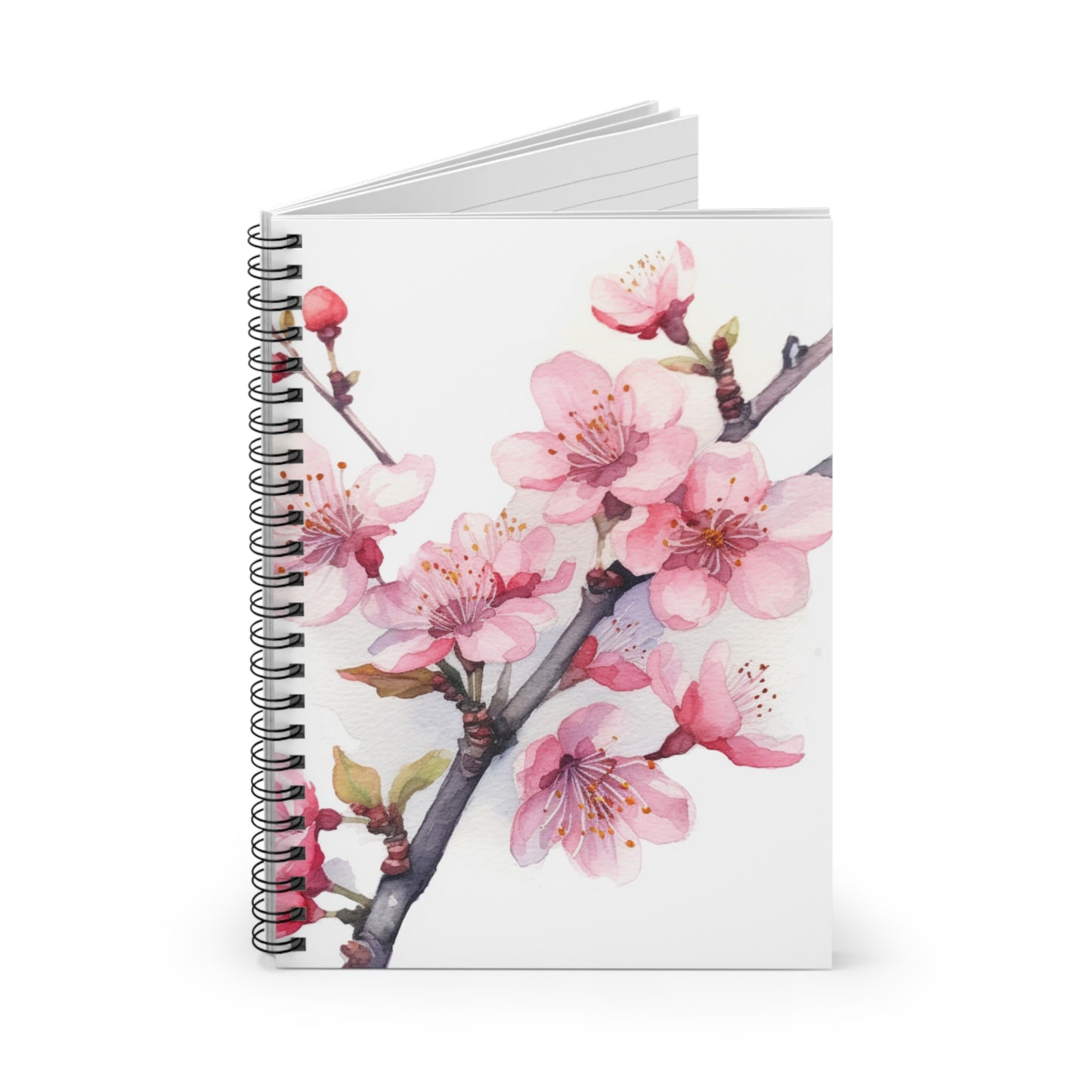 Blossoming Serenity: Watercolor Cherry Blossom Spiral Notebook
