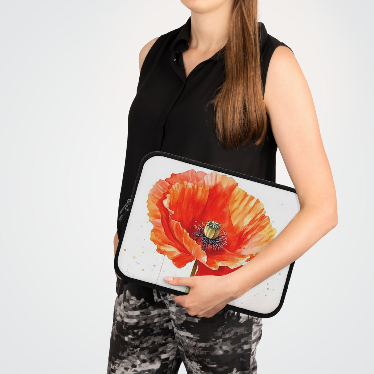 Watercolor Poppy Garden Laptop Sleeve: Unleash the Beauty of Nature