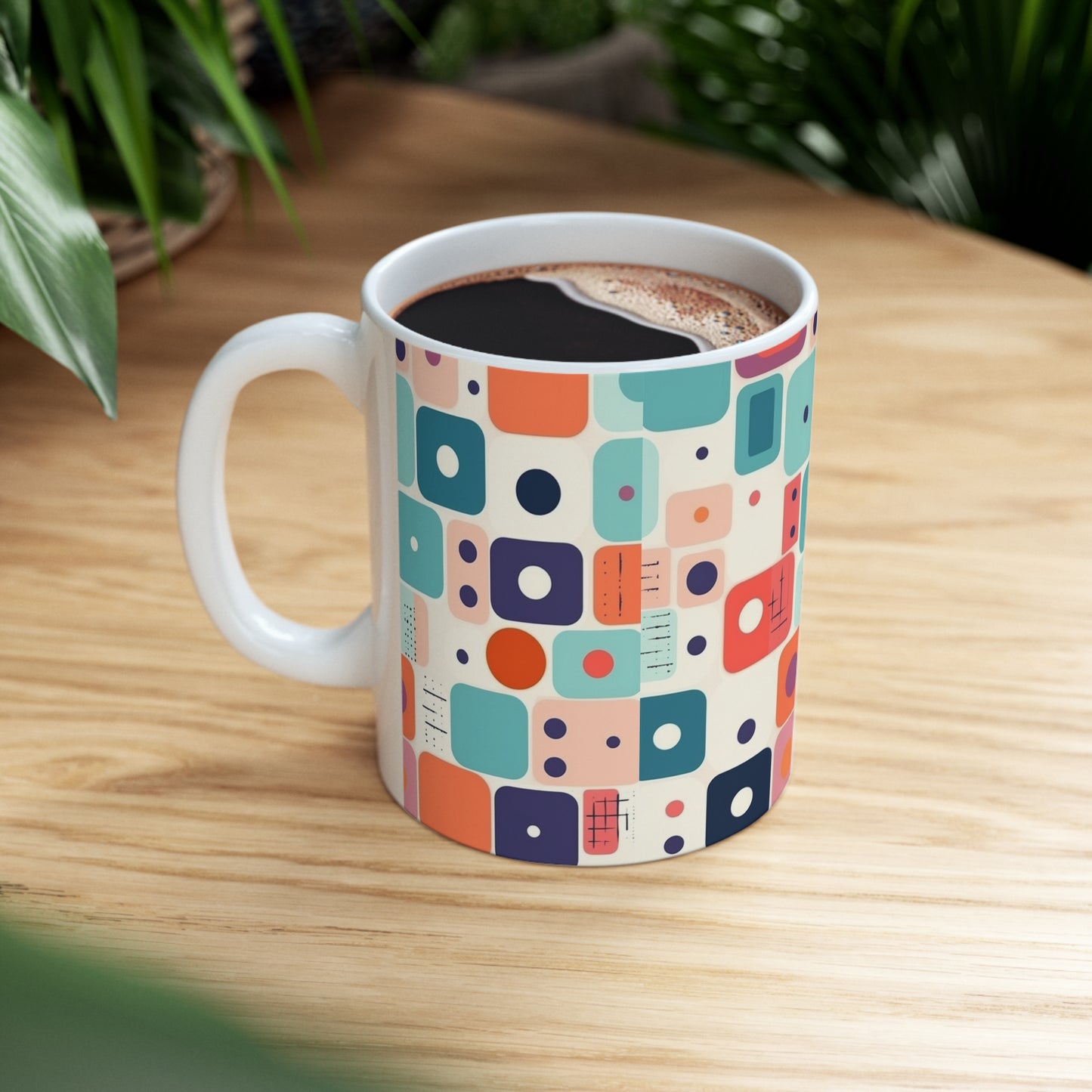 Retro Chic: Atomic Age-Inspired Mug with Midcentury Modern Design and 1960s Fashion