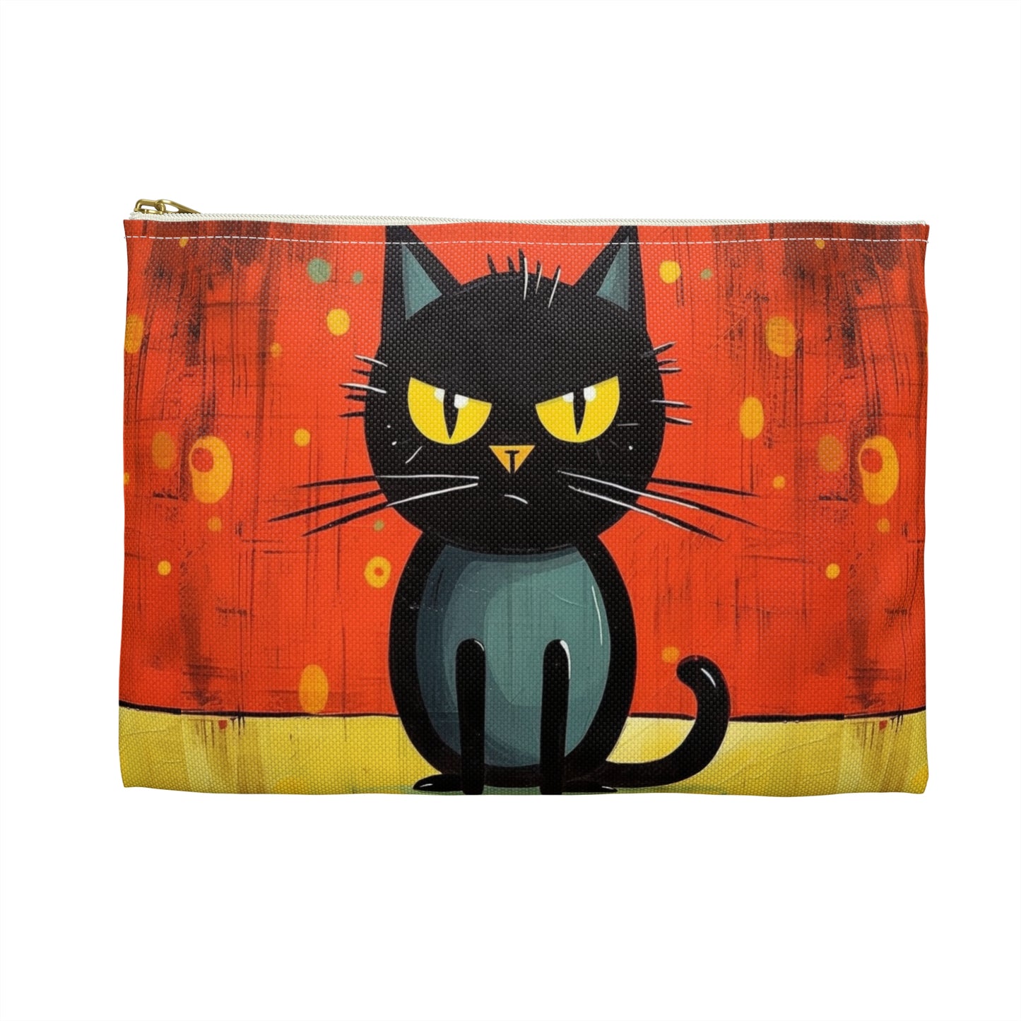 Fashionably Retro Feline: Midcentury Modern Accessory Pouch with a Vintage Cat-Inspired Flair