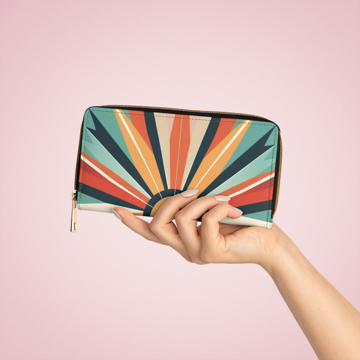 Starburst Candy Colored Midcentury Modern Zipper Wallet