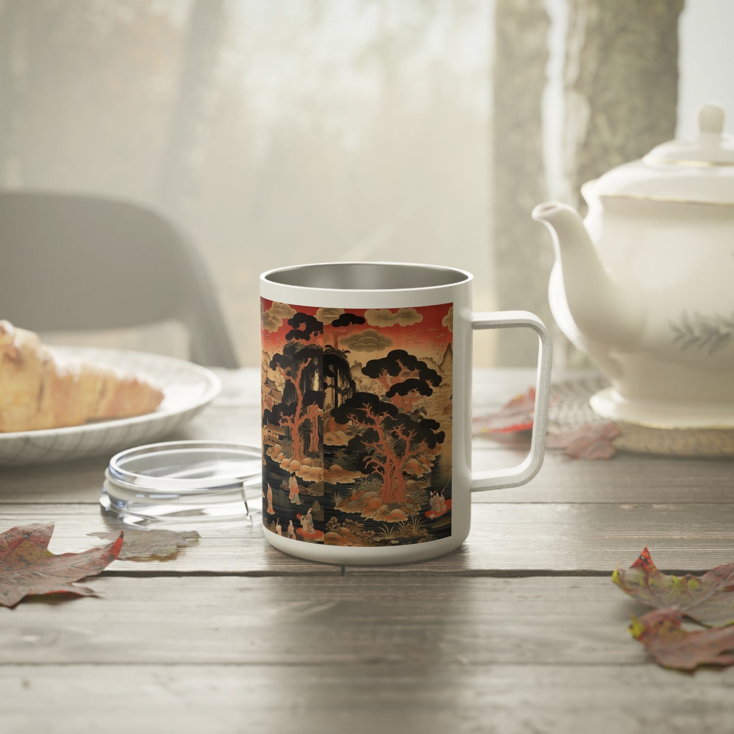 Tsuzure-Nishiki Inspired: Japanese Tapestry Insulated Coffee Mug