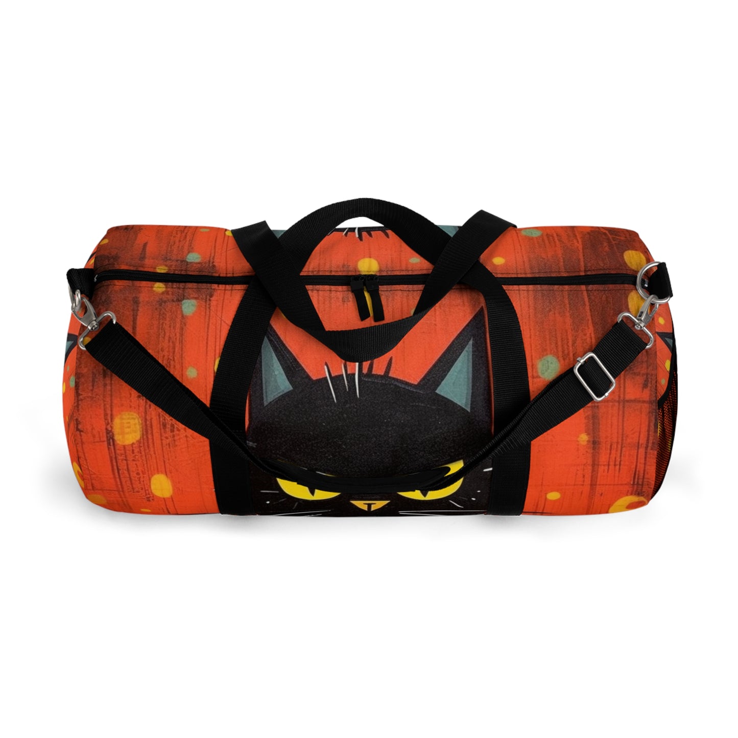 Fashionably Retro Feline: Midcentury Modern Duffel bag with a Vintage Cat-Inspired Flair