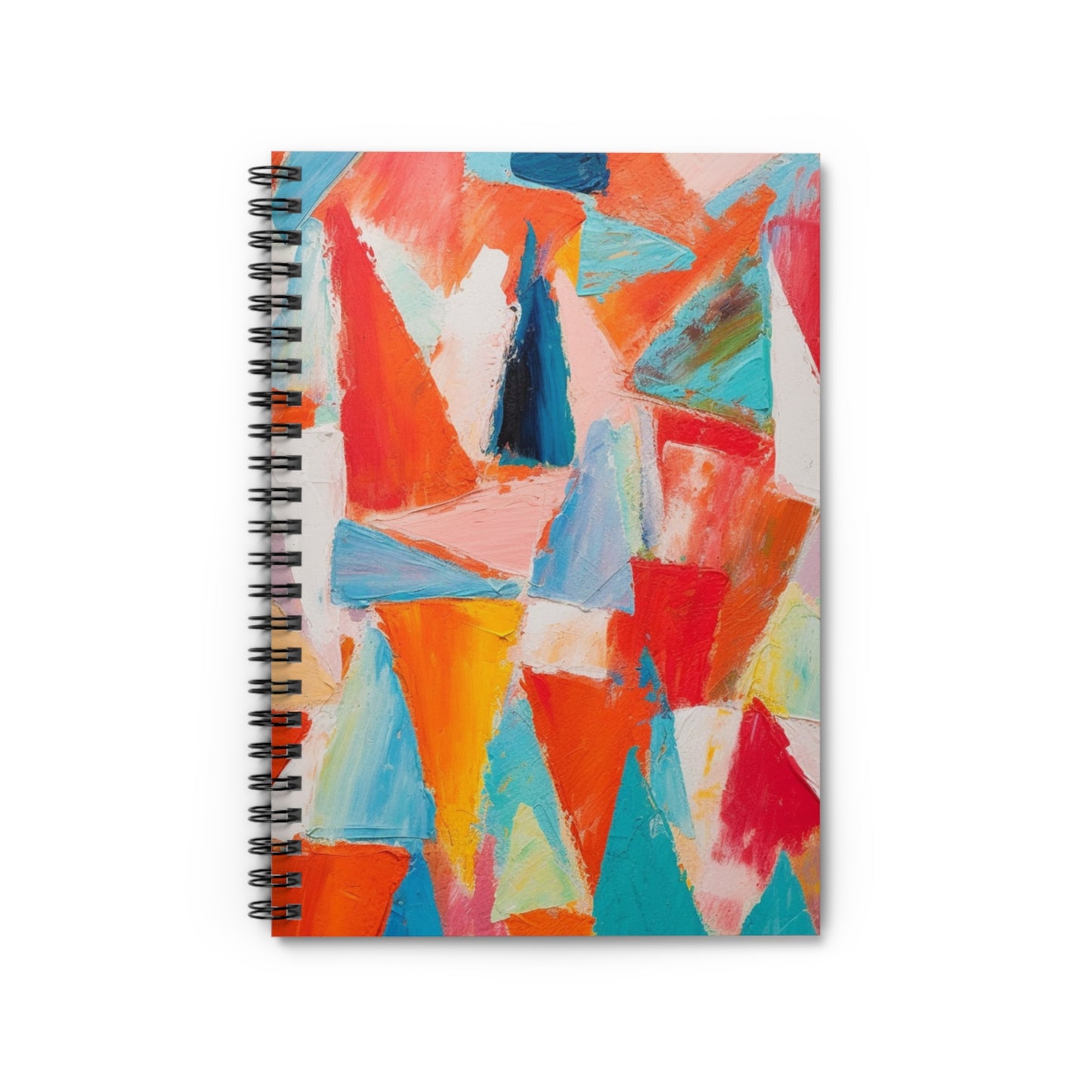 Energetic Brushstrokes: Triangle Canvas Notebook