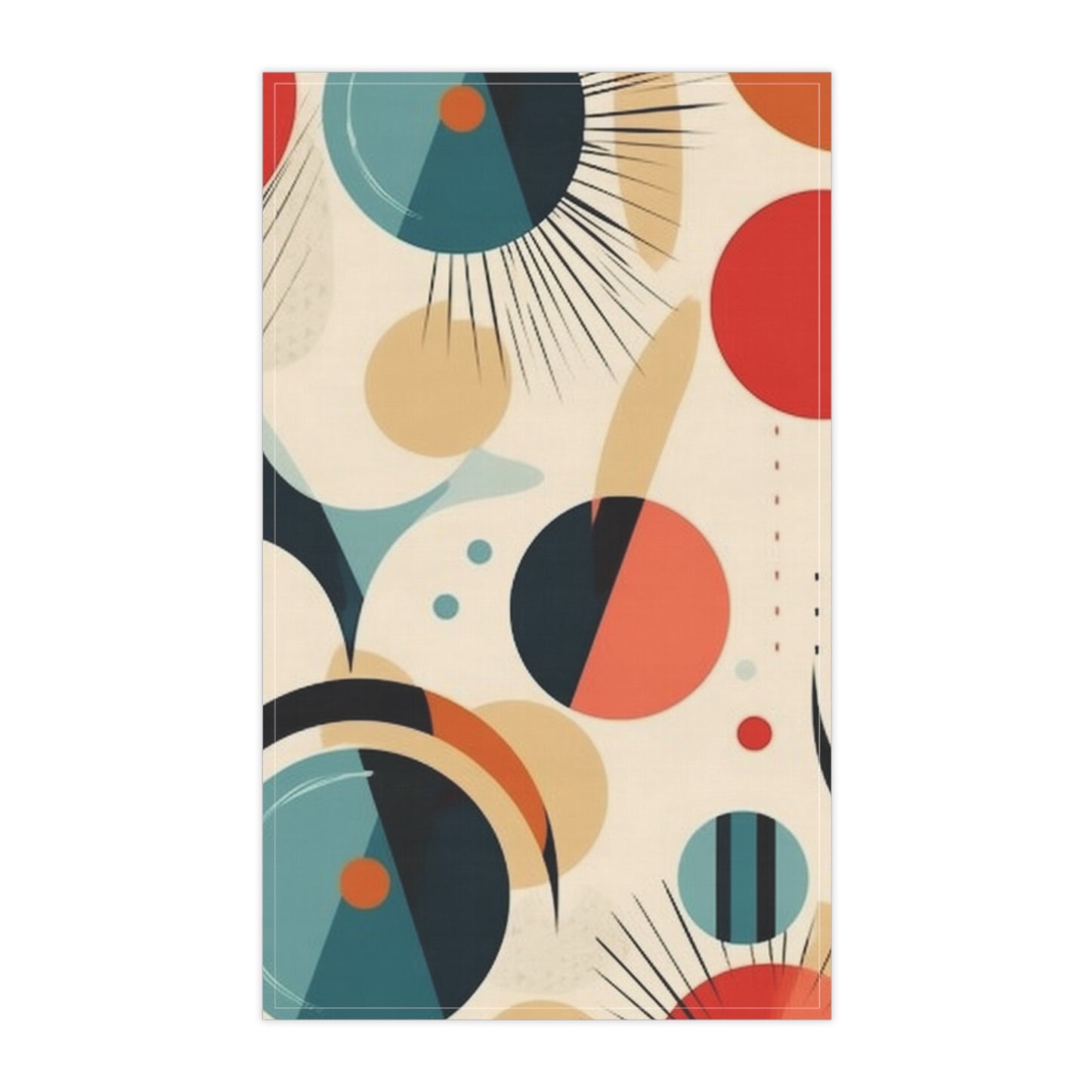 Abstract Elegance: Midcentury Modern Kitchen Towel with Modern Abstract Art and Vintage Fashion