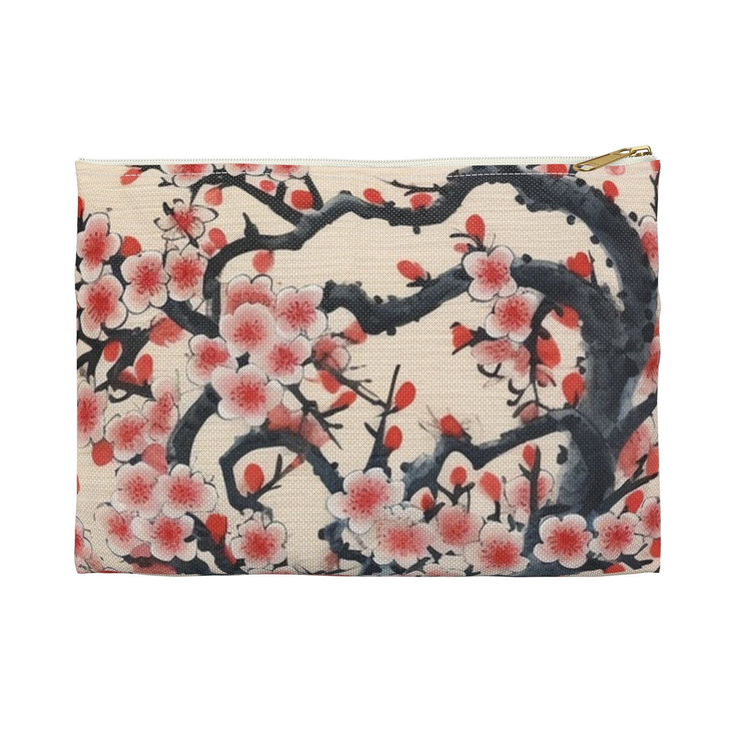 Enchanting Petal Symphony: Accessory Pouch Celebrating Cherry Blossom Tree Drawings