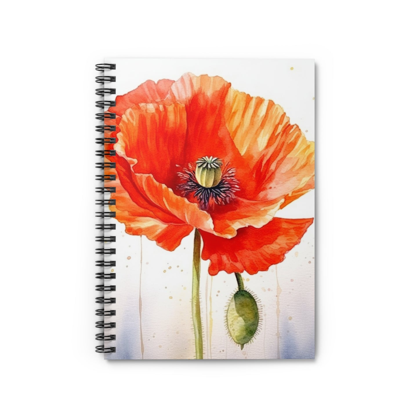 Watercolor Poppy Garden Spiral Notebook: Unleash the Beauty of Nature