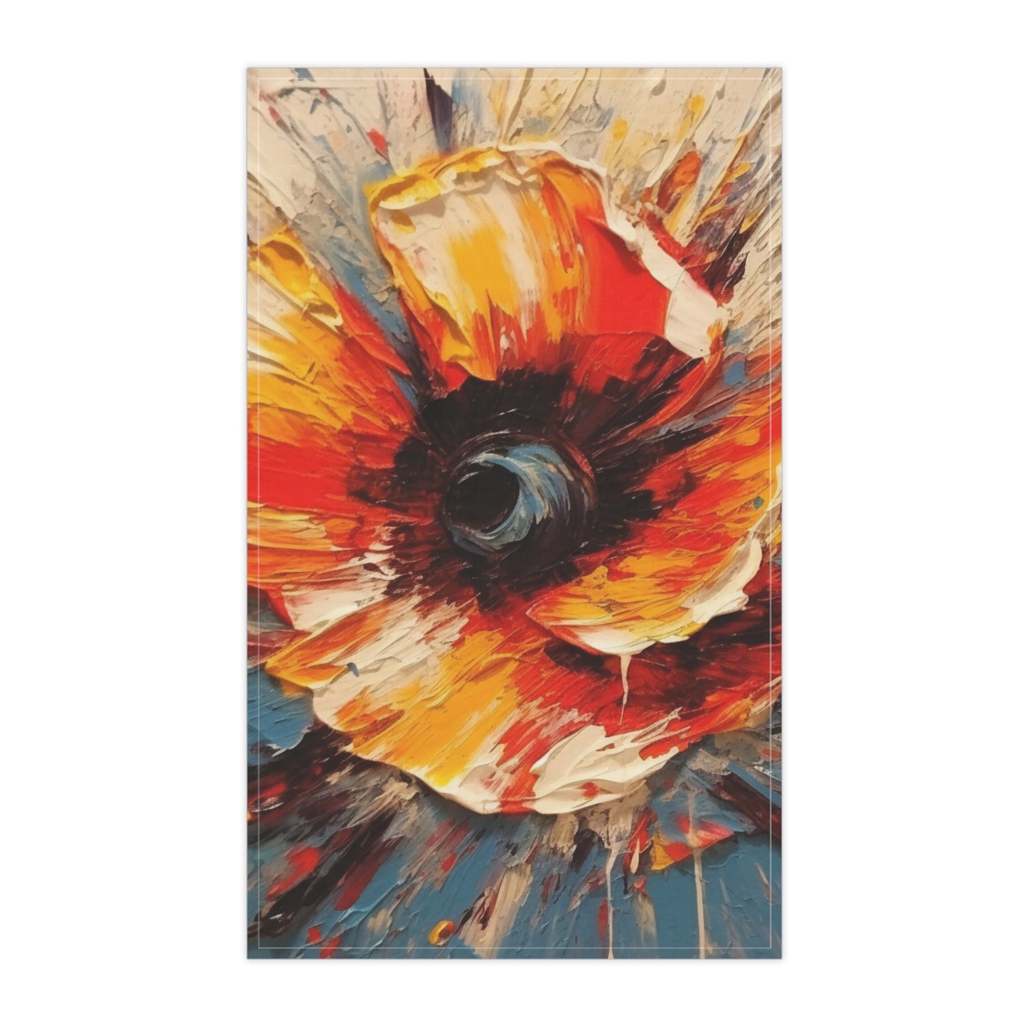 Poppy Symphony: Kitchen Towel with Abstract Floral Artwork