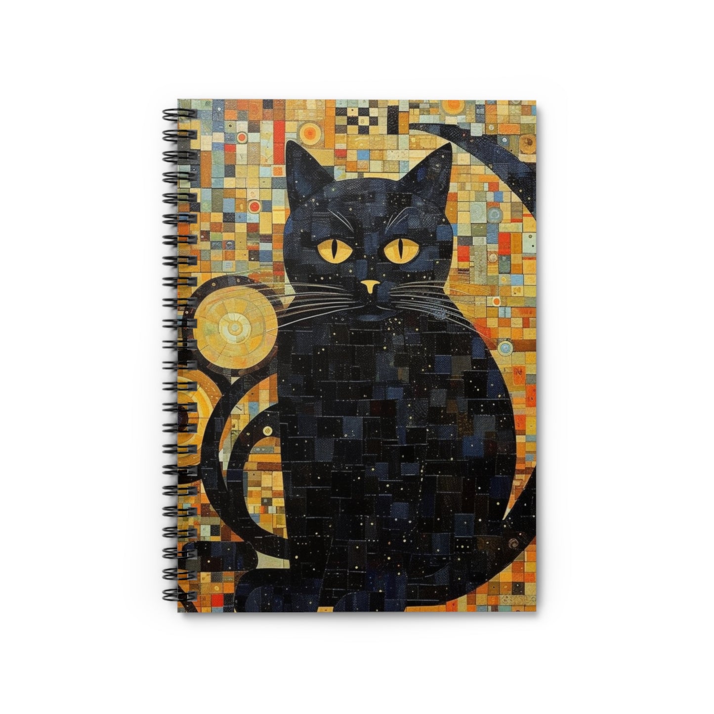 Gustav Klimt Cat Spiral Notebook: Embrace Feline Beauty and Artistic Splendor