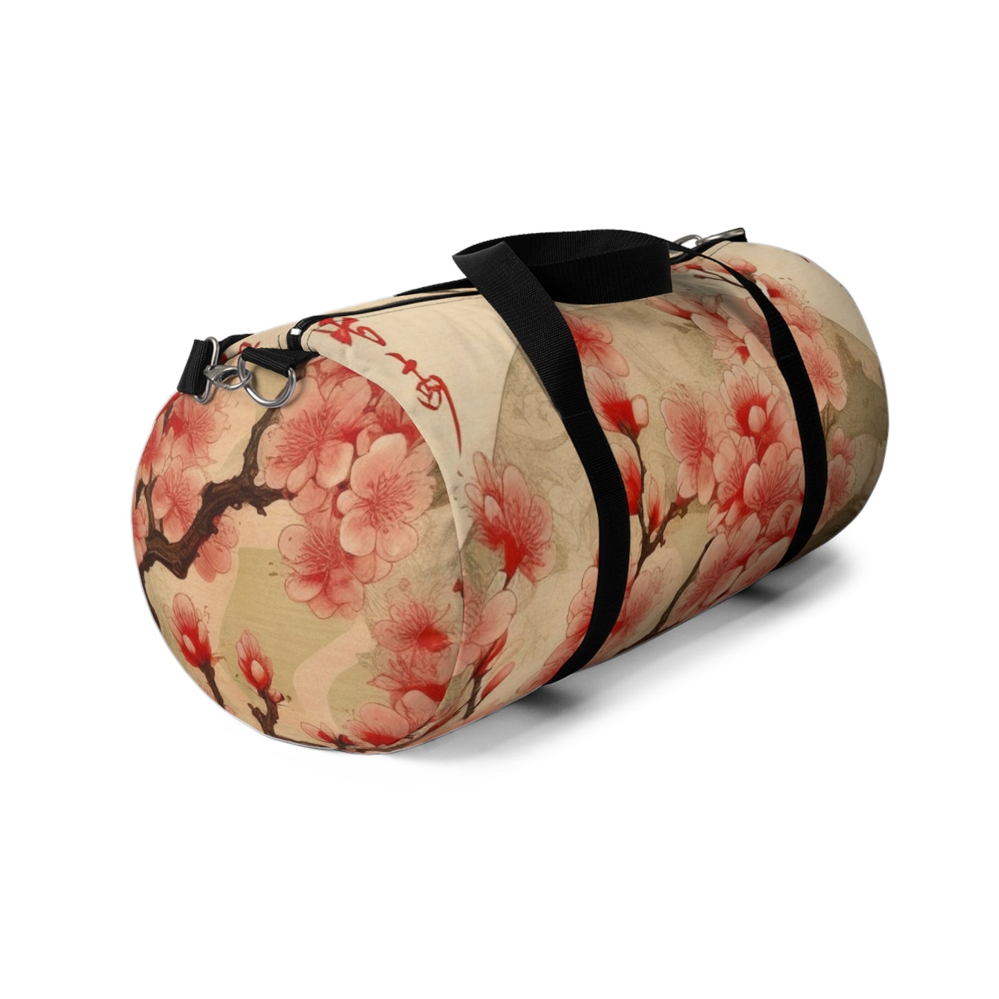 Whimsical Blossom Dreams: Duffel Bag with Delightful Flower Drawings and Cherry Blossoms