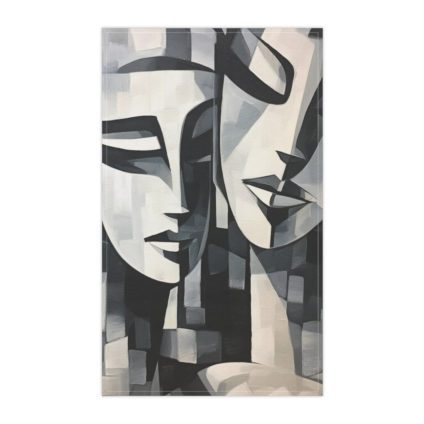 Abstract Oil Paint Kitchen Towel: Cubist Artistry in a Portable Masterpiece