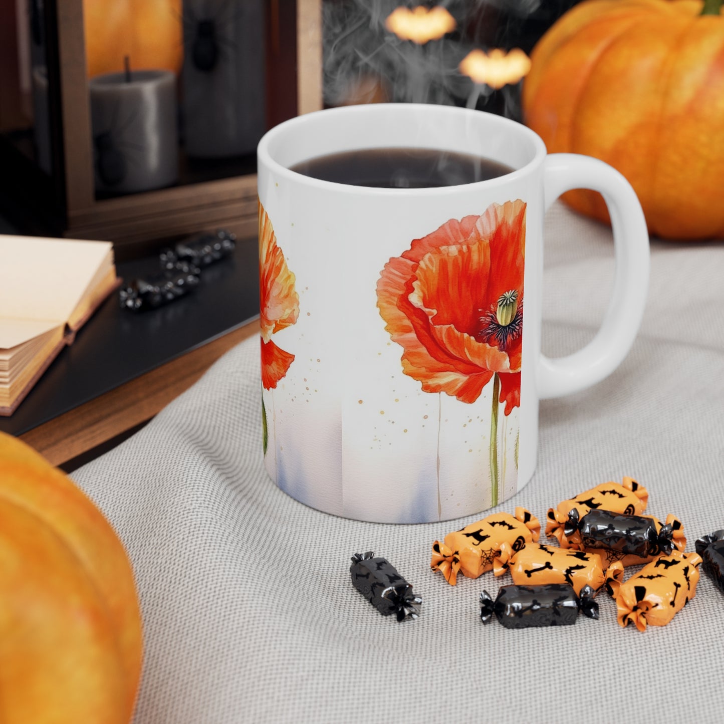 Indulge in Artistic Sips with Watercolor Flower Drawings Ceramic Mug